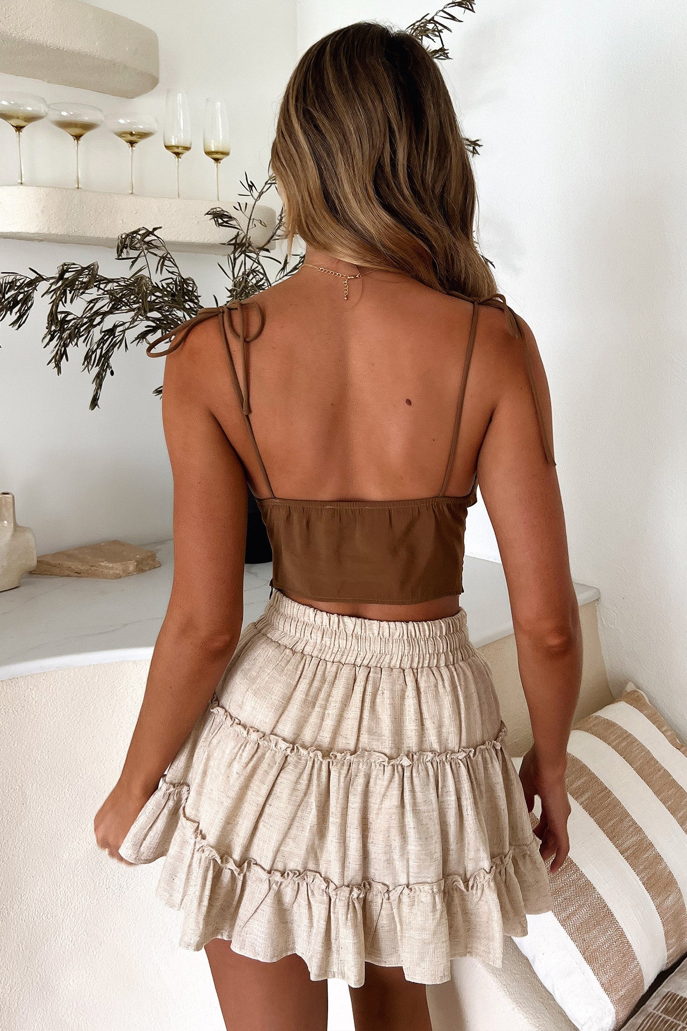 Abira Mini Skirt - Beige - XNAUWBI