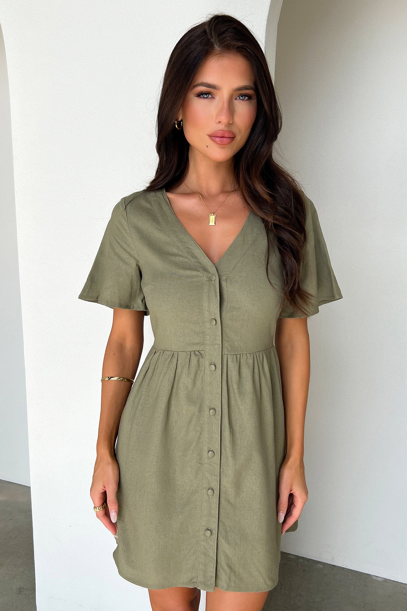 Breena Dress - Sage - XNAUWBI