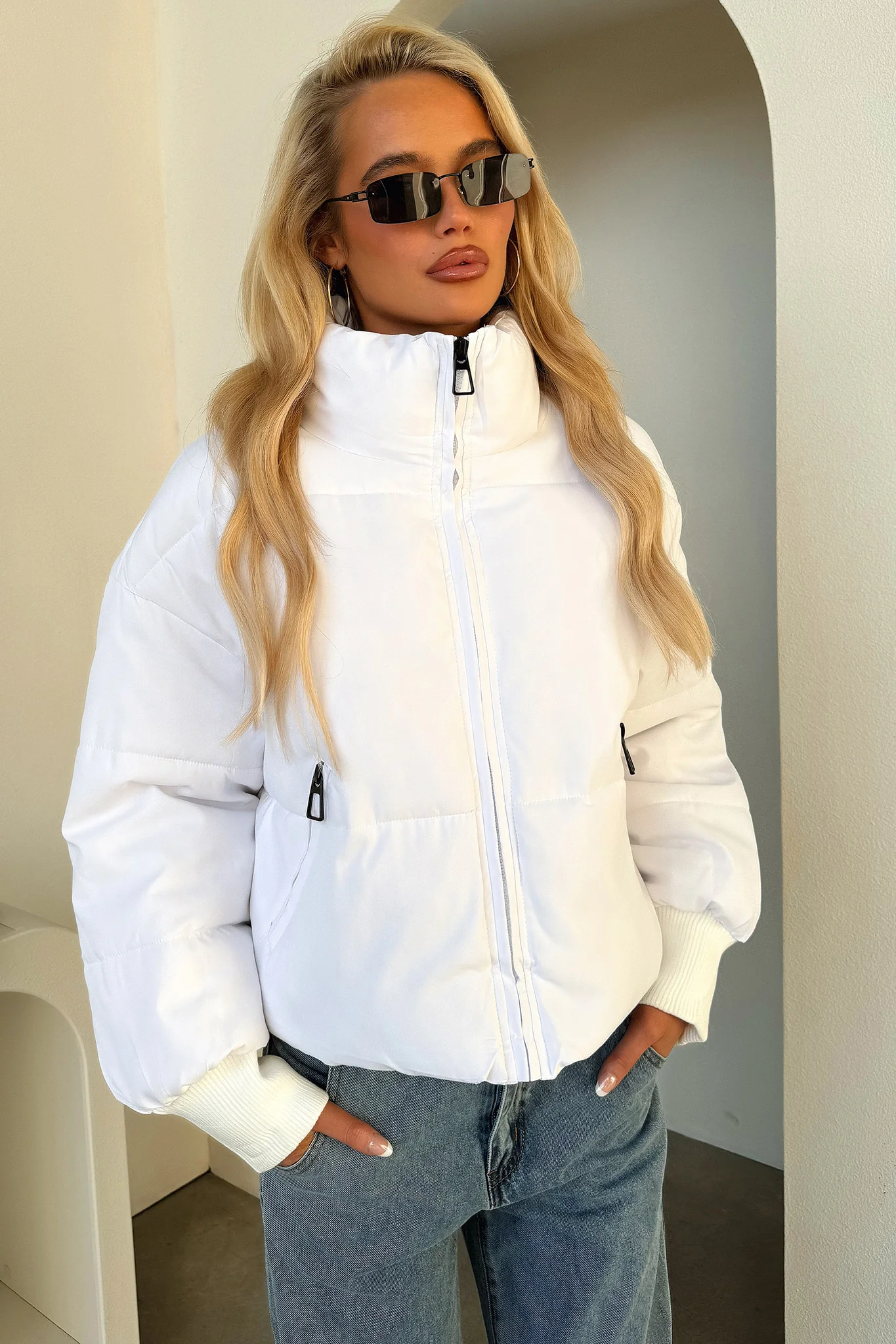 Ajax Puffer Jacket - White - XNAUWBI
