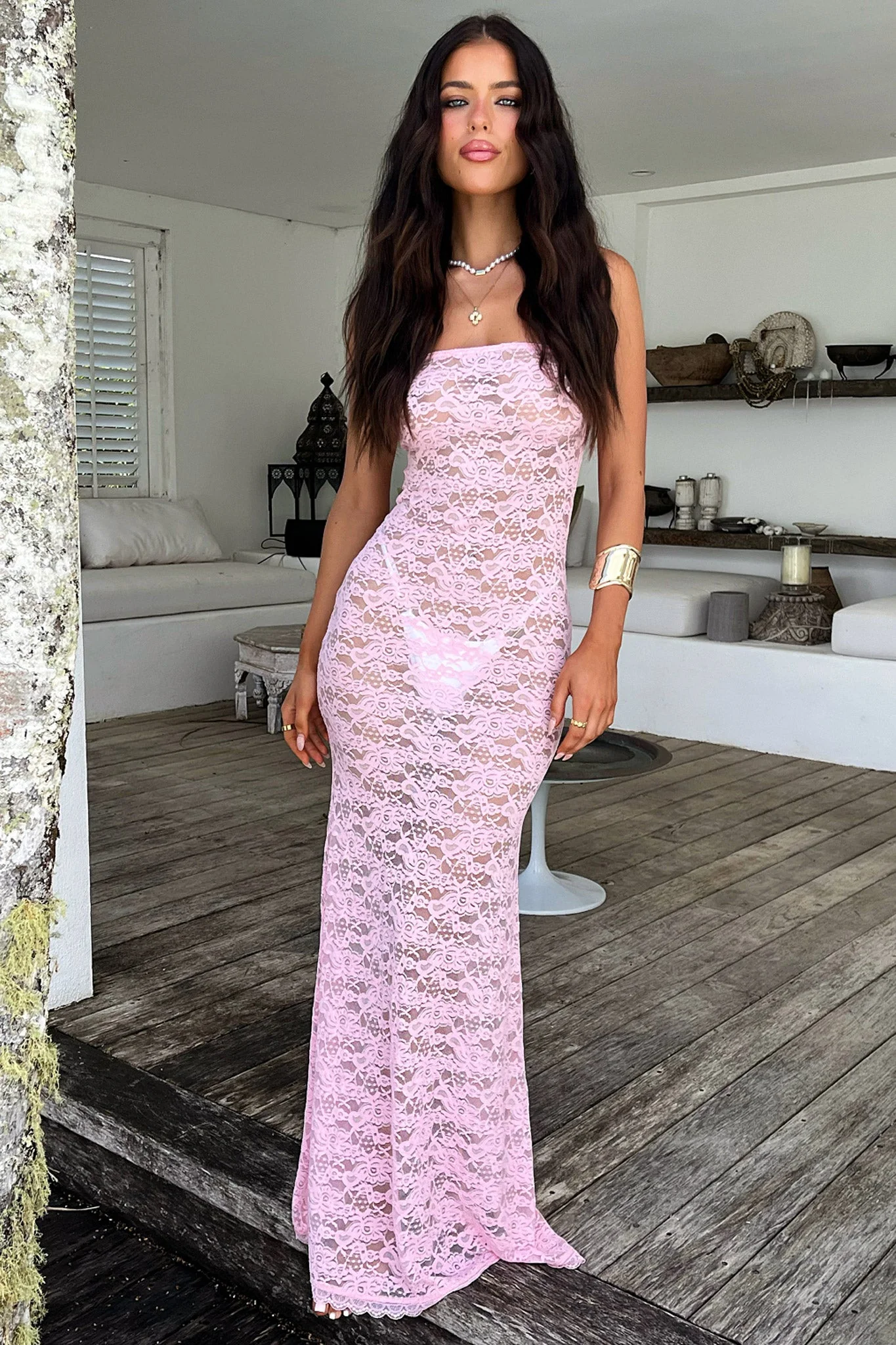 Veradi Maxi Dress - Baby Pink - XNAUWBI