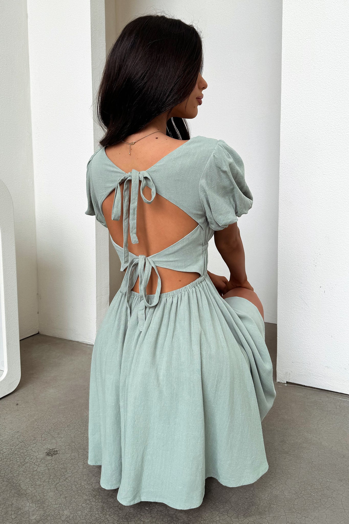 Whitney Dress - Sage - XNAUWBI