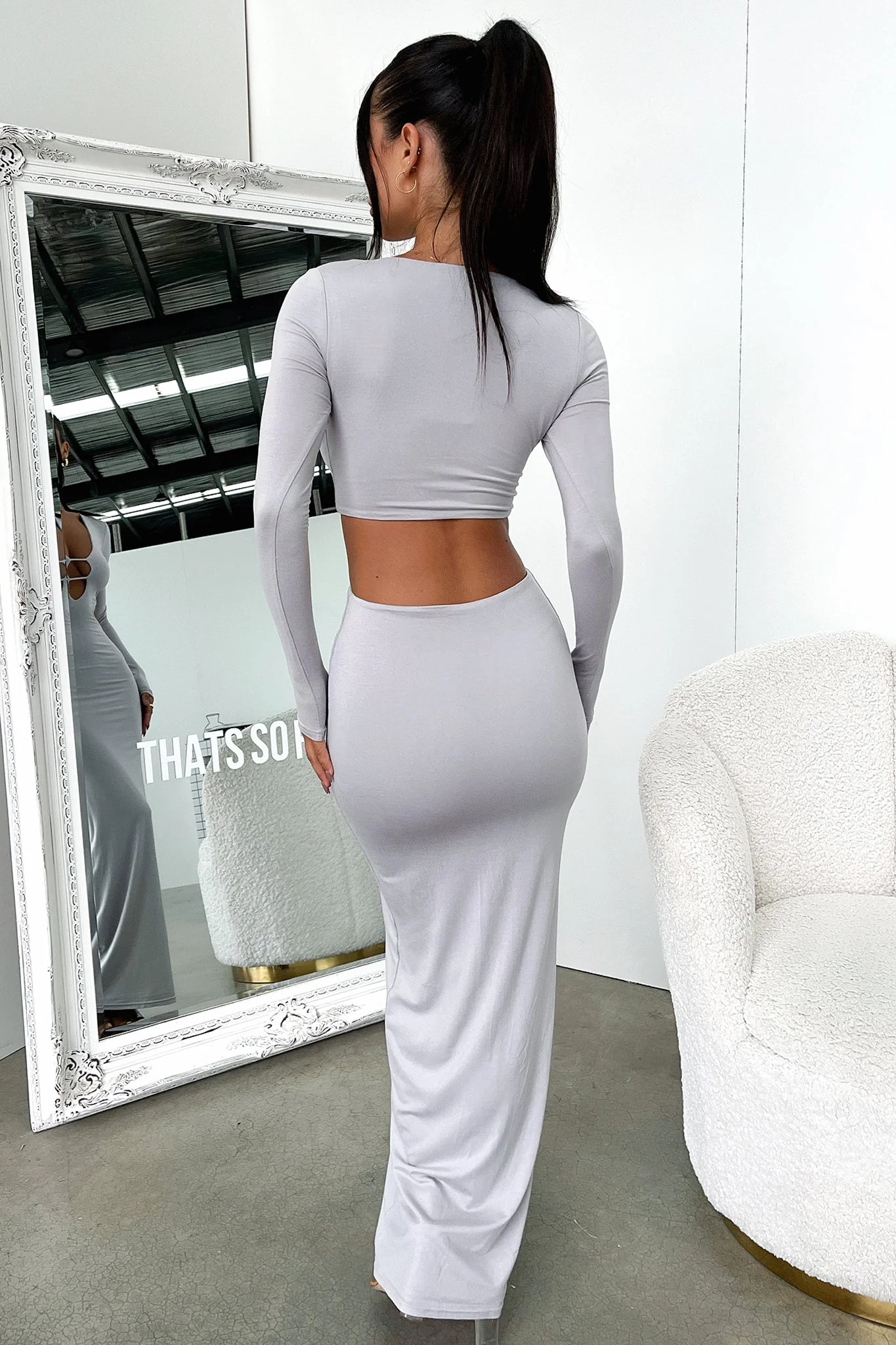 Afia Maxi Dress - Grey - XNAUWBI