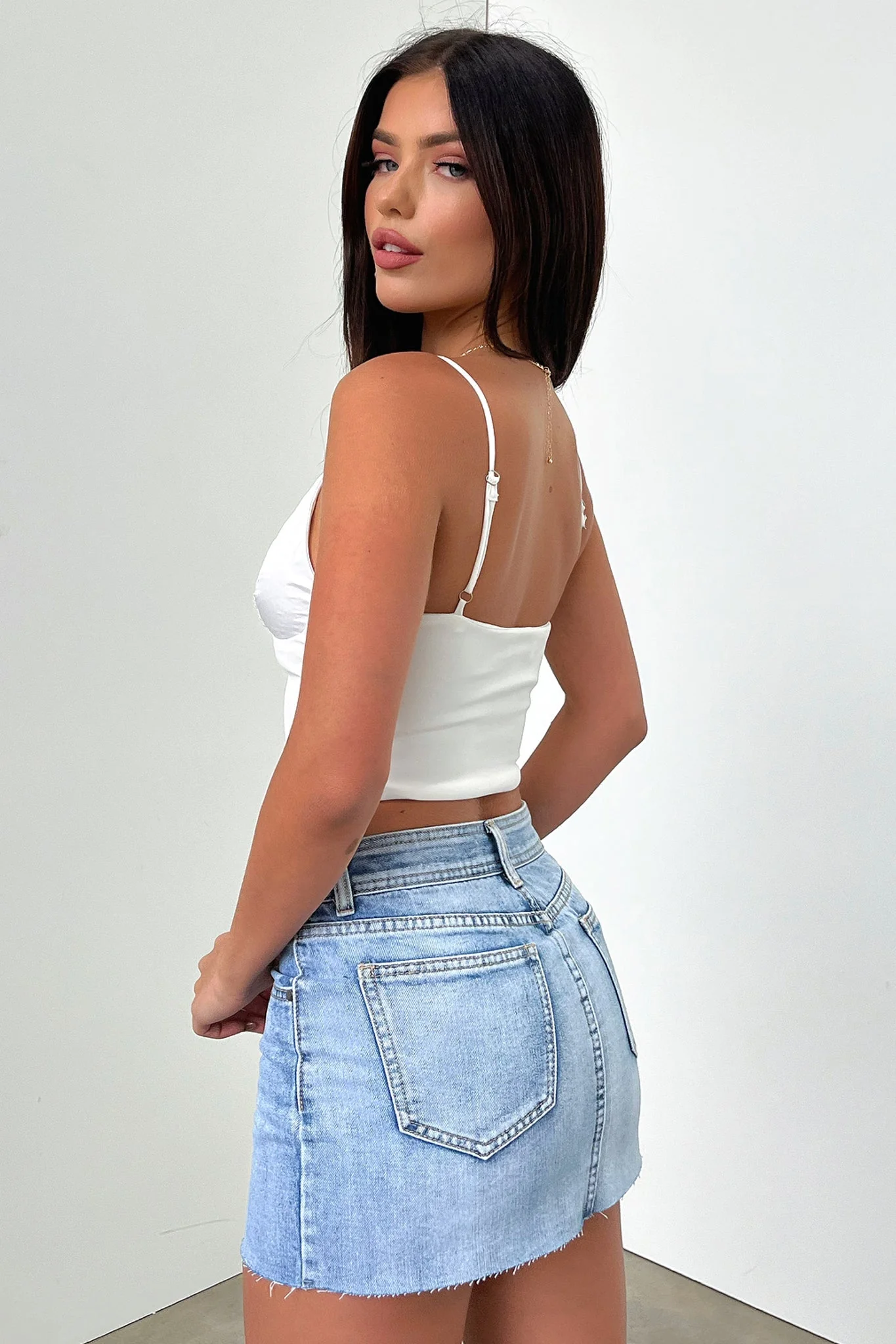 Prudence Denim Skirt - Blue - XNAUWBI