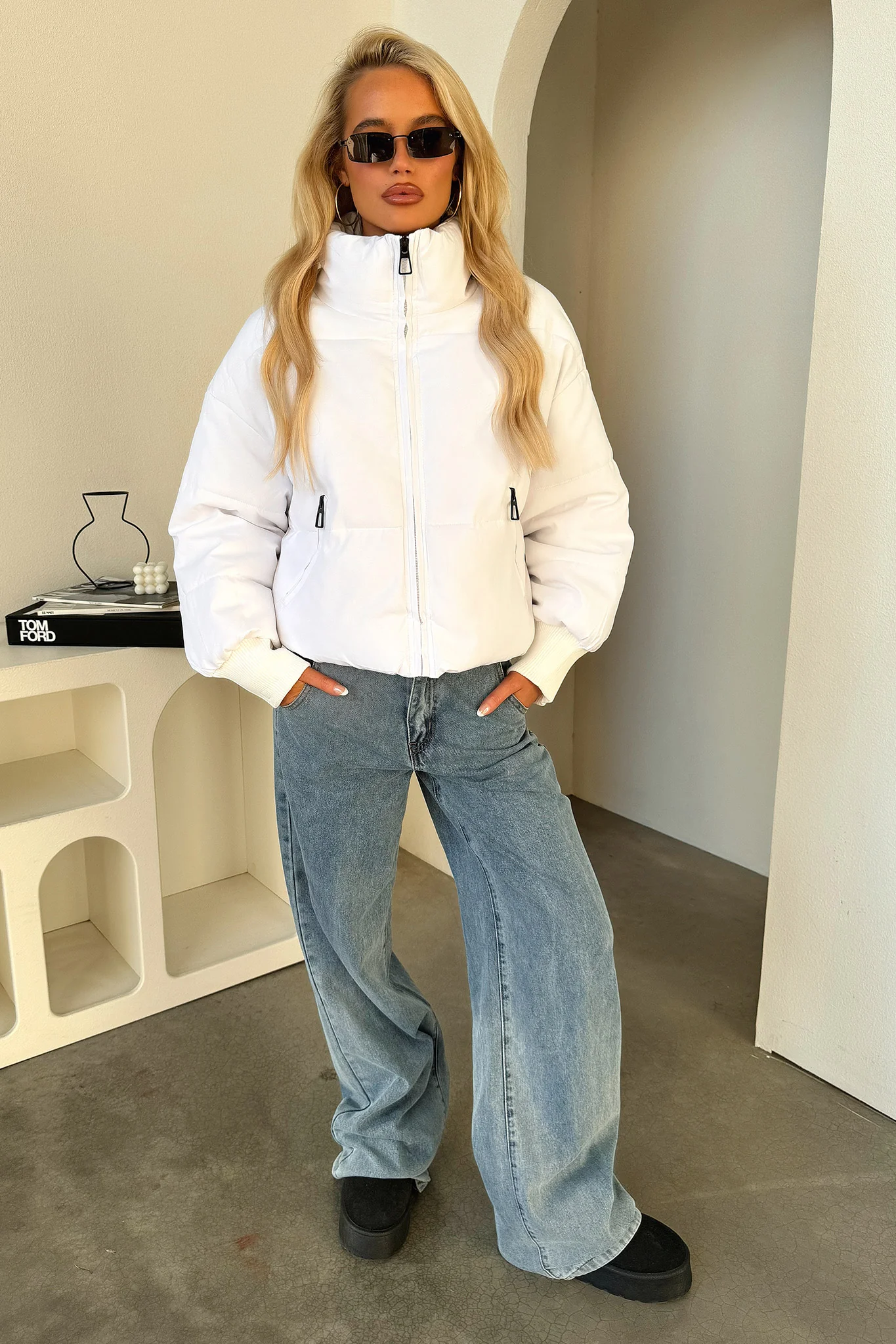 Ajax Puffer Jacket - White - XNAUWBI