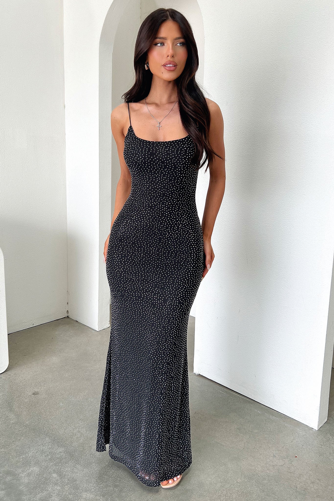 Nalani Embellished Maxi Dress - Black - XNAUWBI