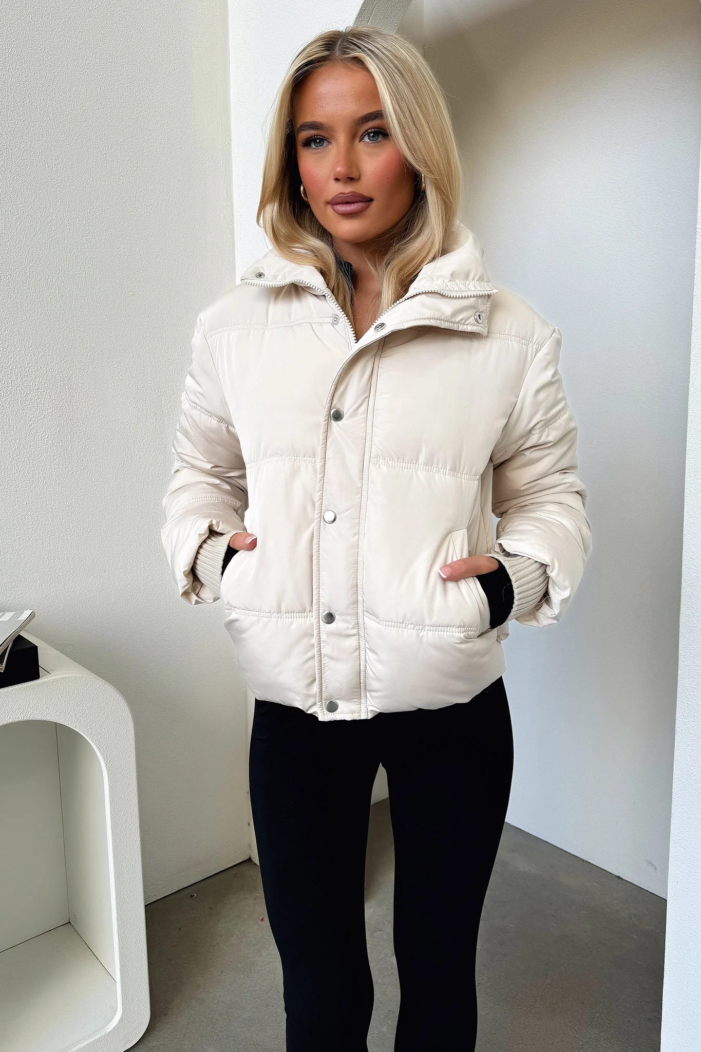 Coleman Puffer Jacket - Bone - XNAUWBI