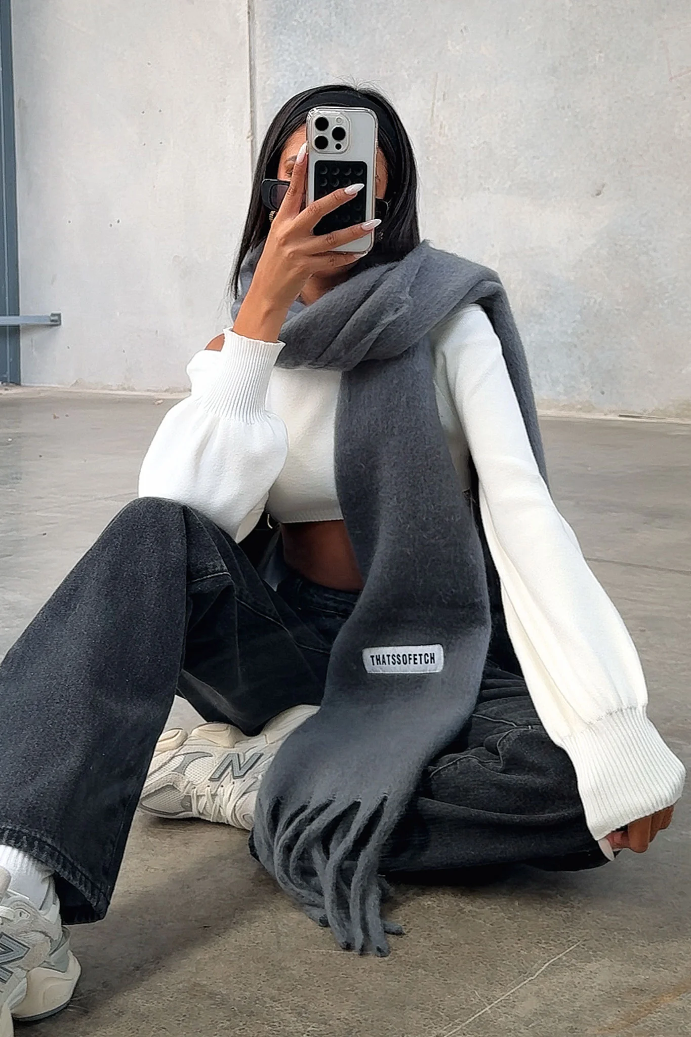 Cinzia Scarf - Grey - XNAUWBI