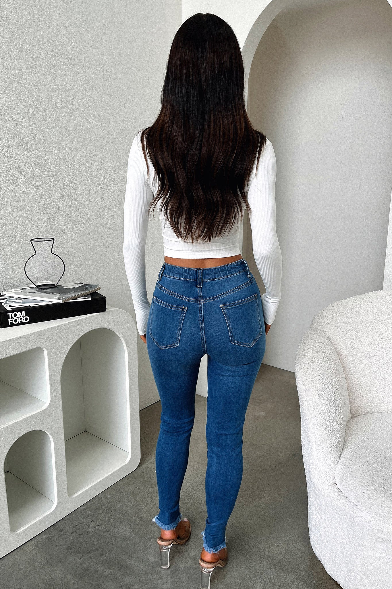 Darcia Skinny Leg Jeans - Dark Denim - XNAUWBI