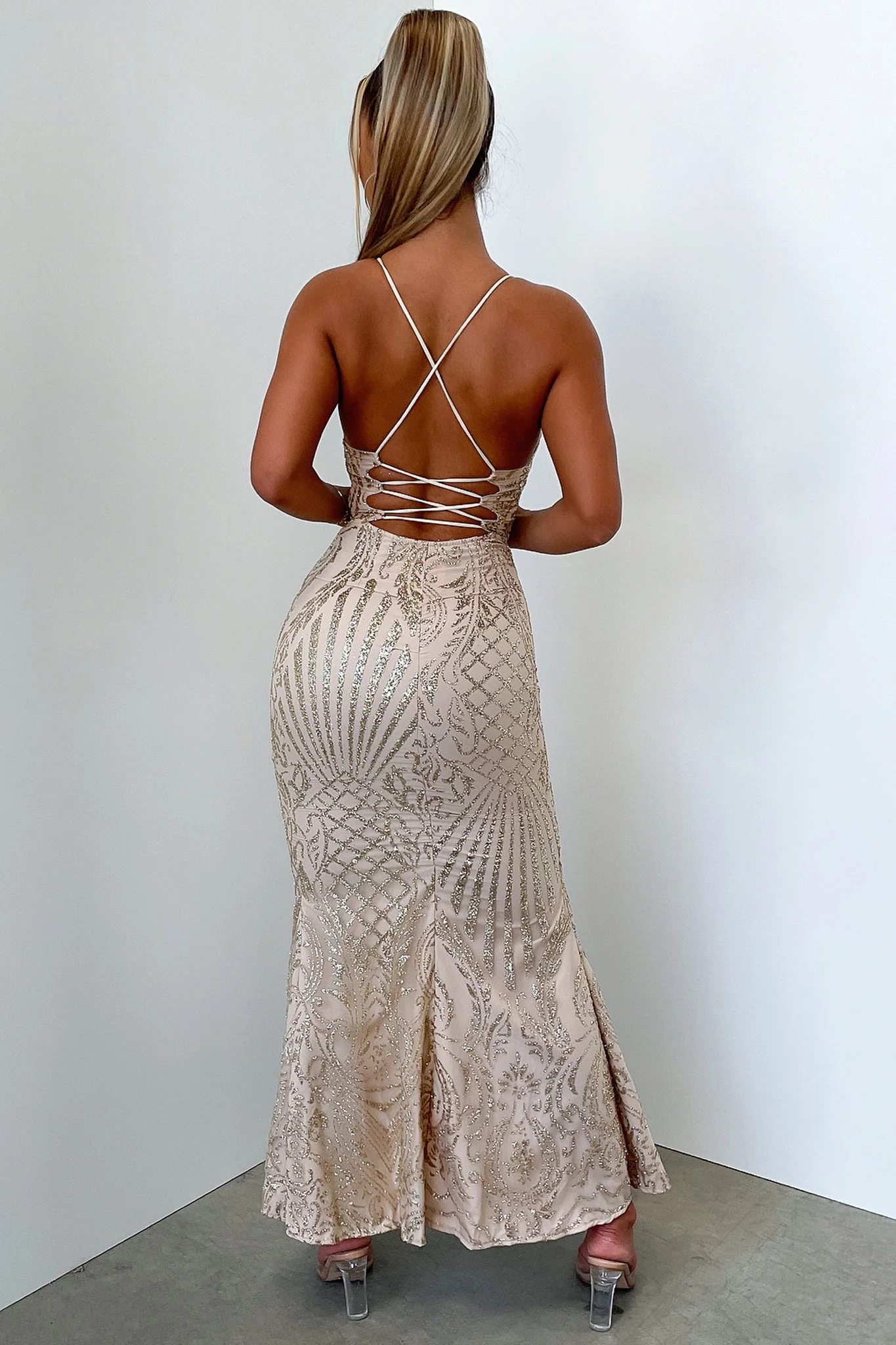 Narissa Maxi Dress - Gold Sequin - XNAUWBI