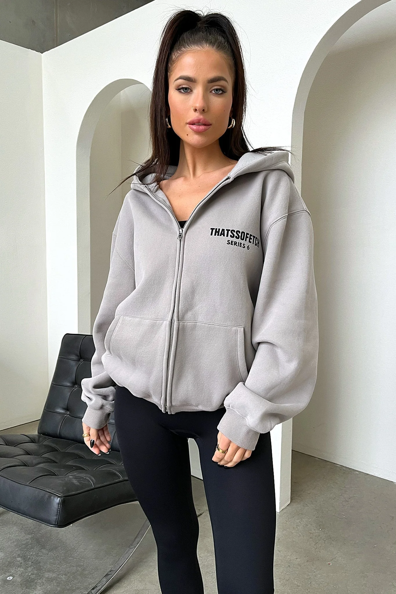 Series 6 Zip Up Hoodie - Grey - XNAUWBI