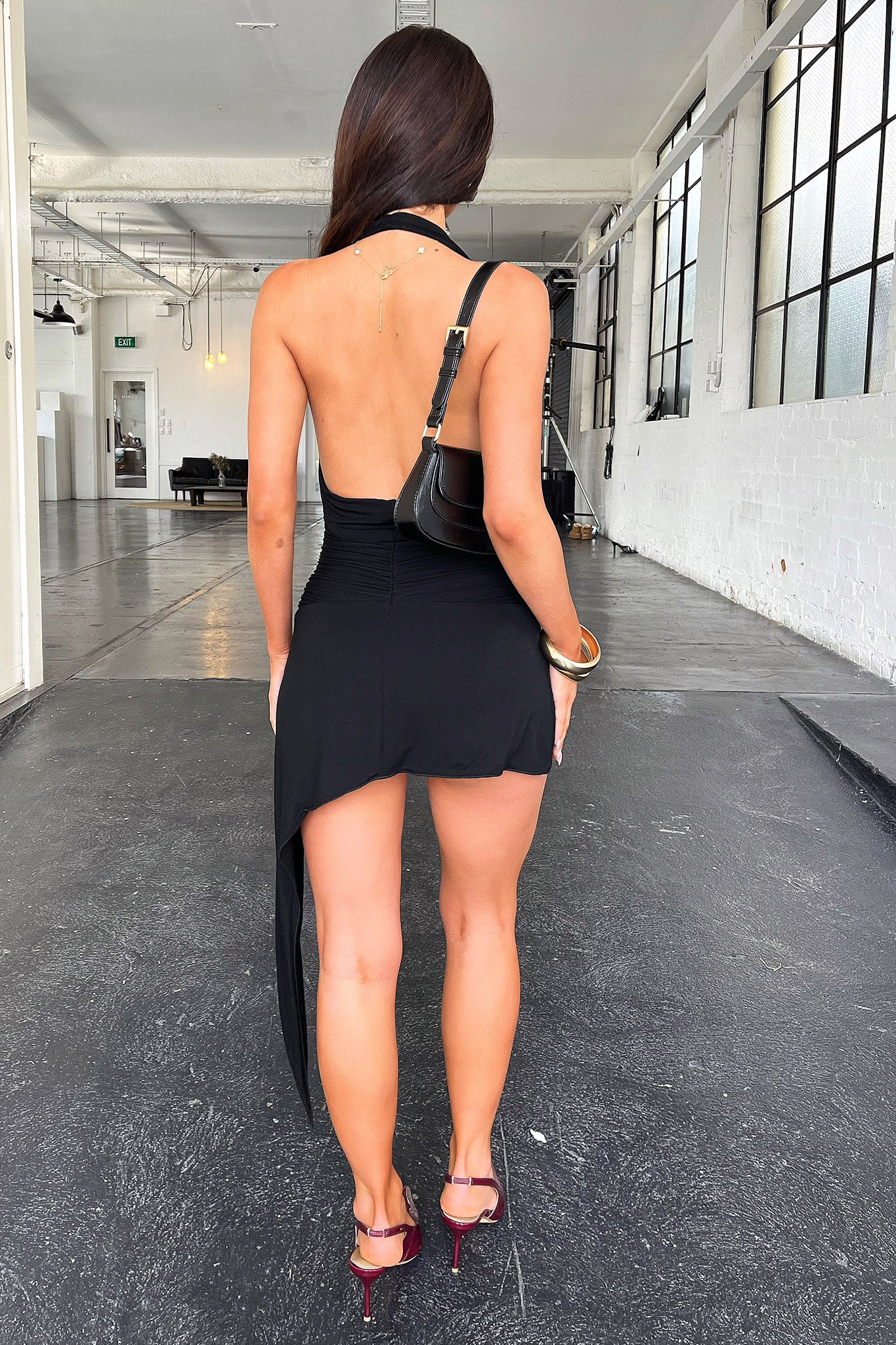 Mylinh Plunging Neckline Mini Dress - Black - XNAUWBI