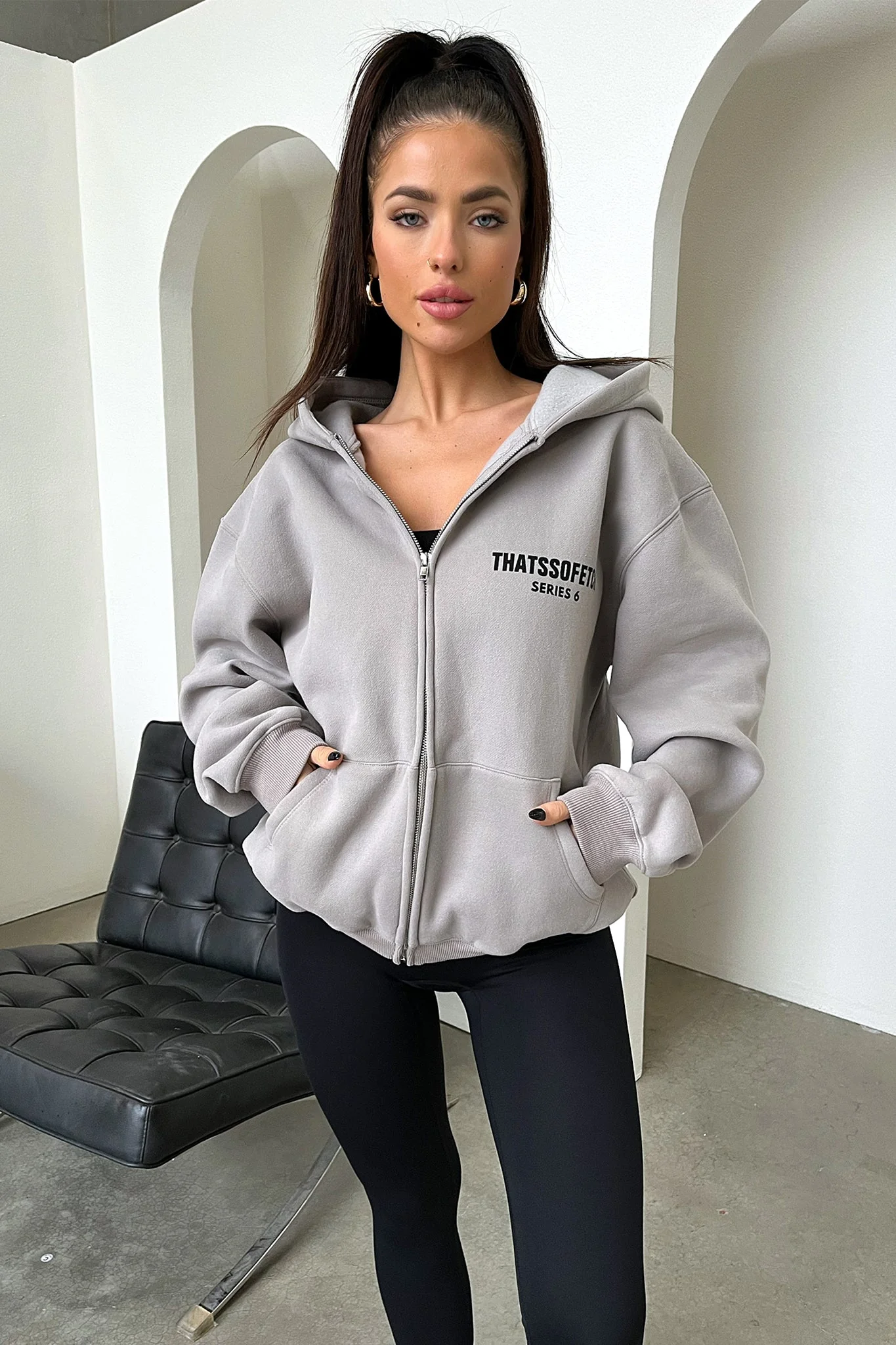 Series 6 Zip Up Hoodie - Grey - XNAUWBI