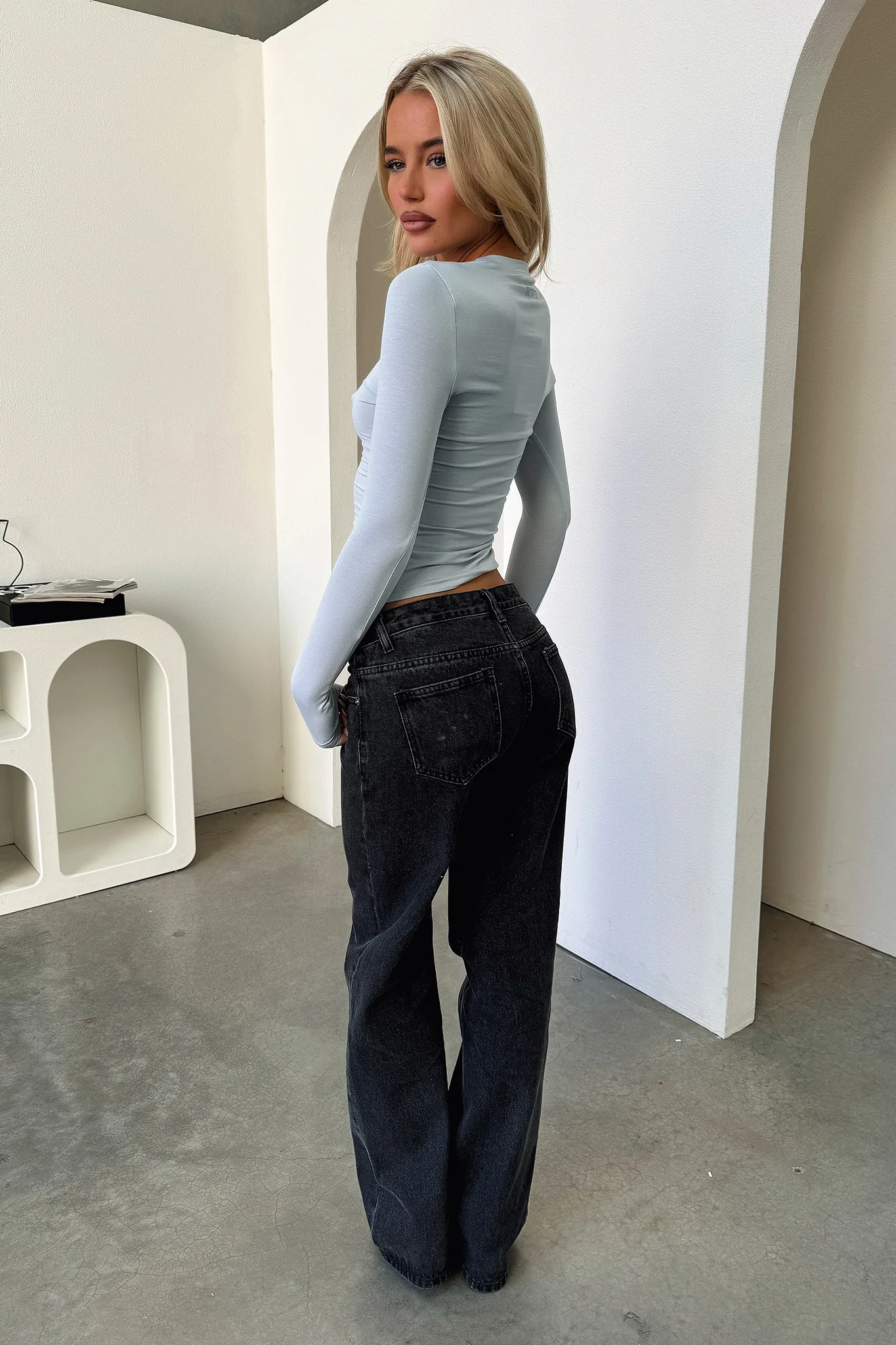 Amos Long Sleeve Tee - Blue - XNAUWBI