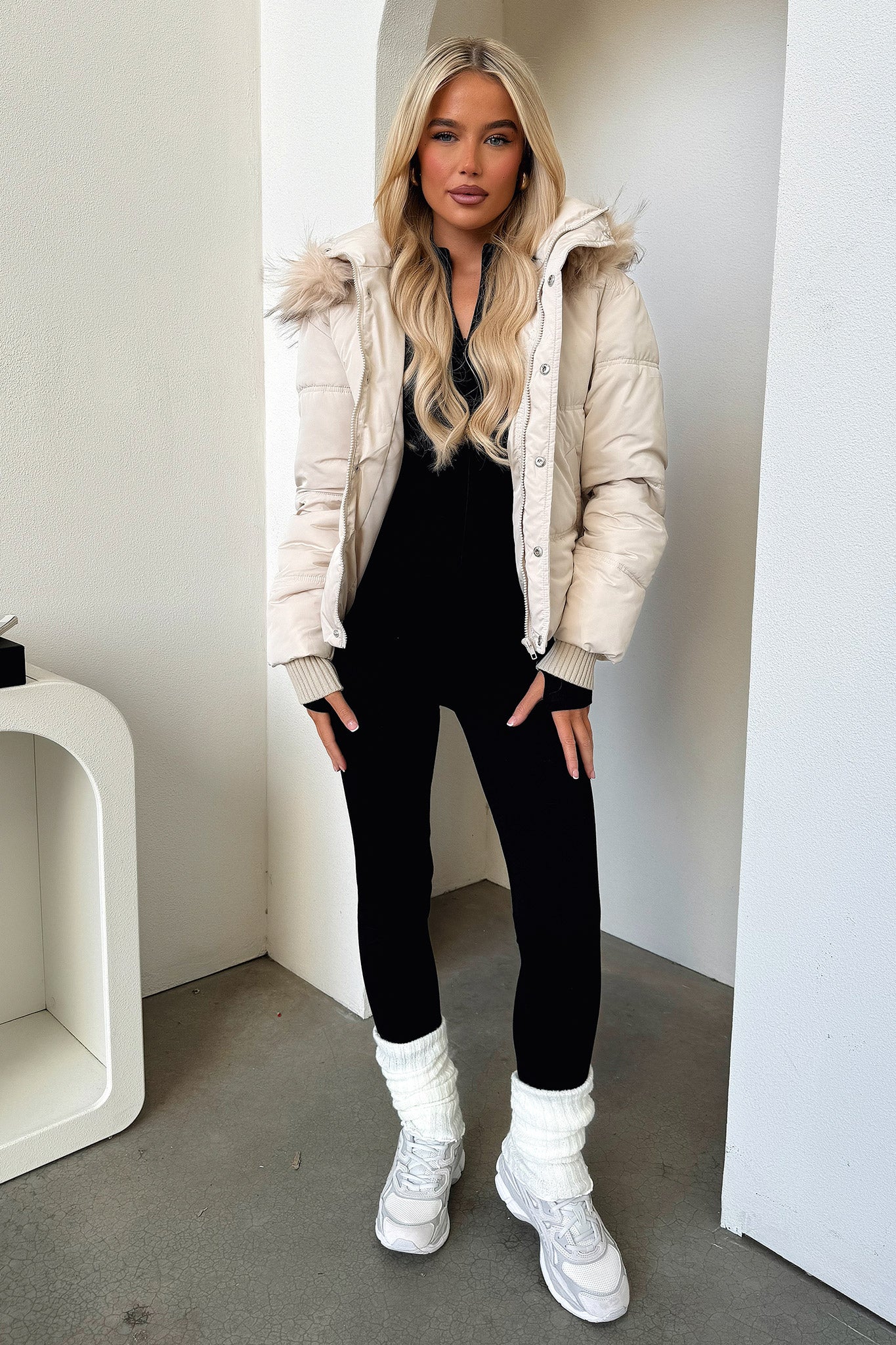 Coleman Puffer Jacket - Bone - XNAUWBI