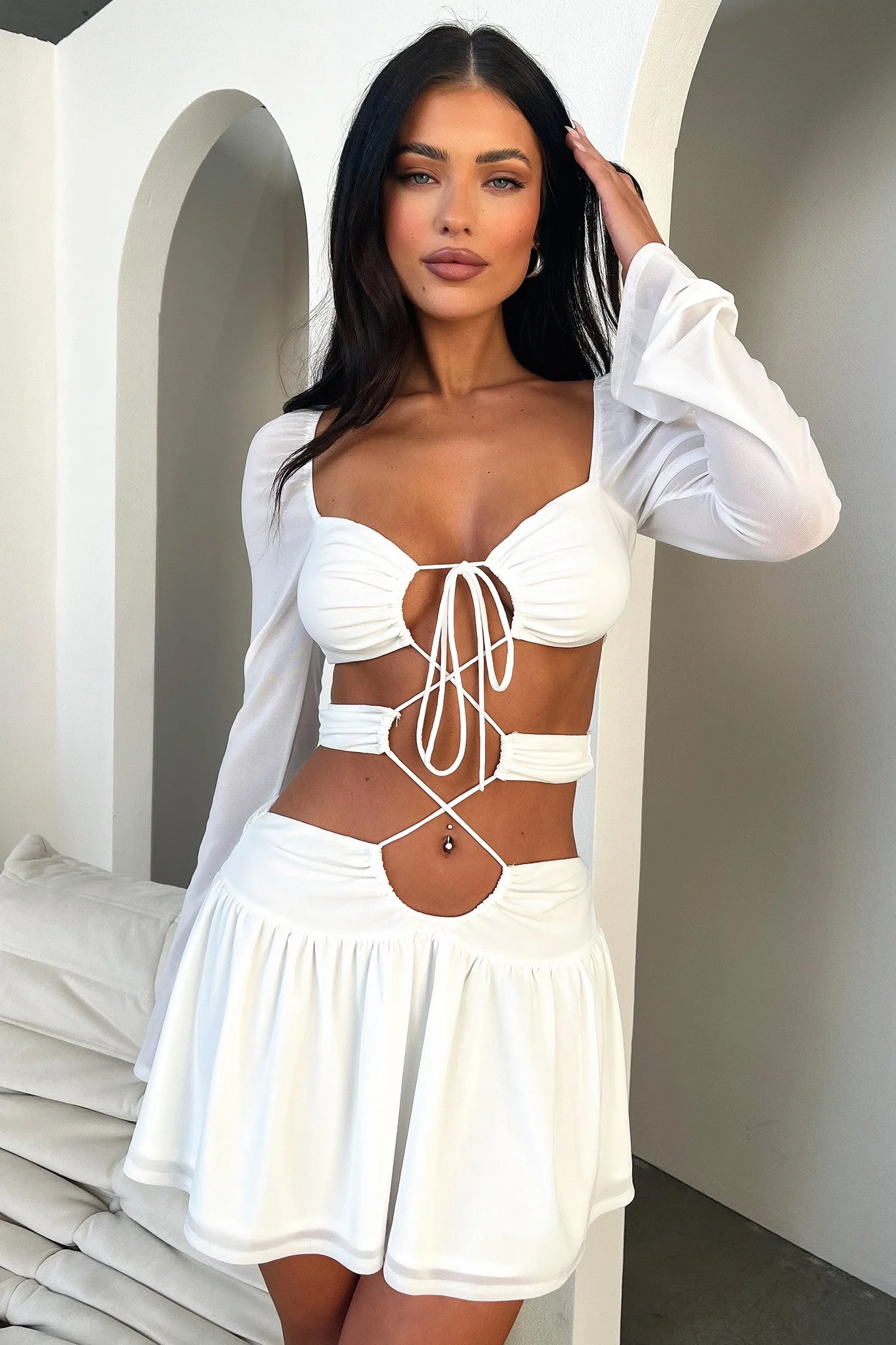 Ileana Dress - White - XNAUWBI