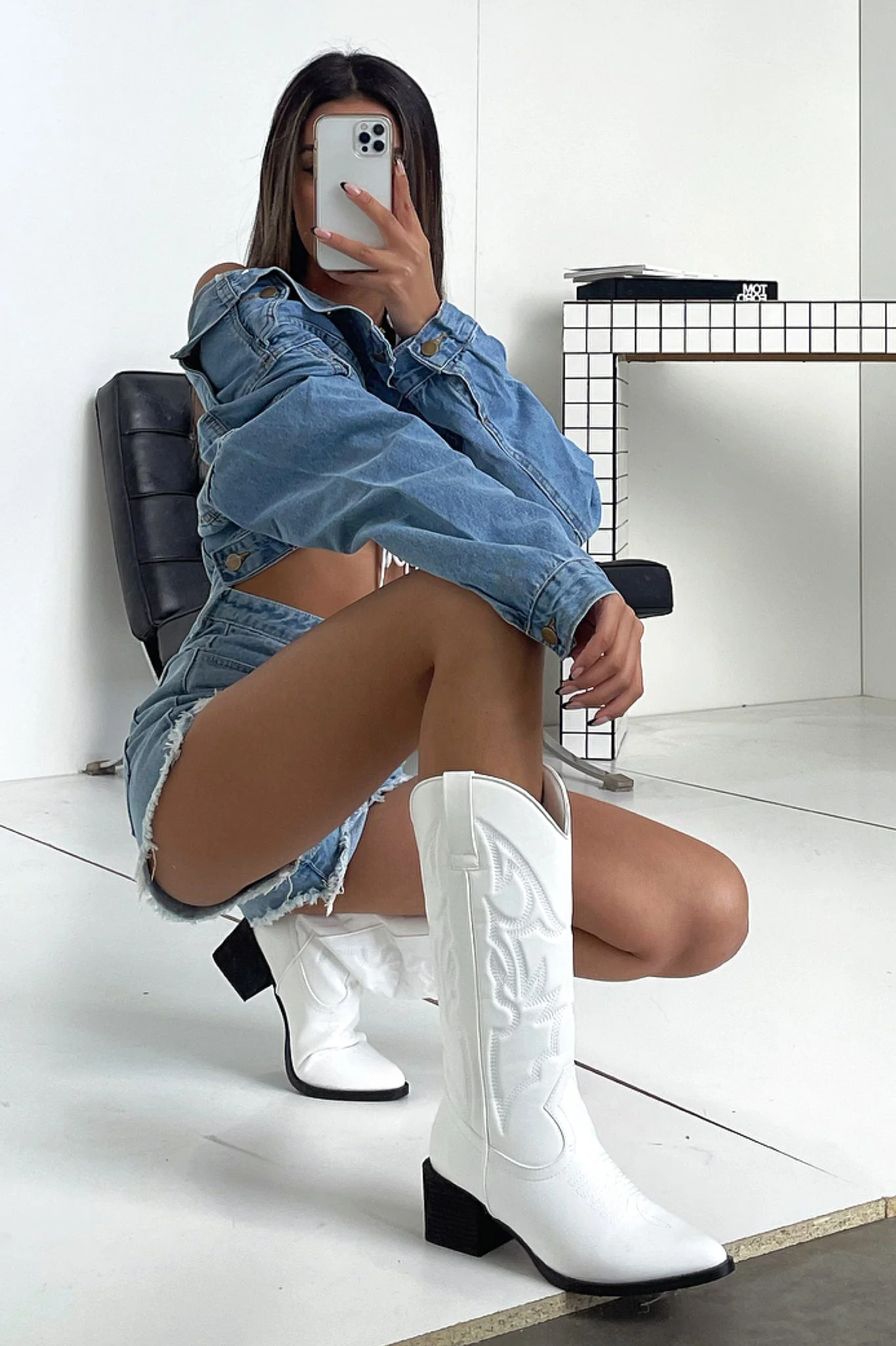 Jagger Cowboy Boots - White - XNAUWBI