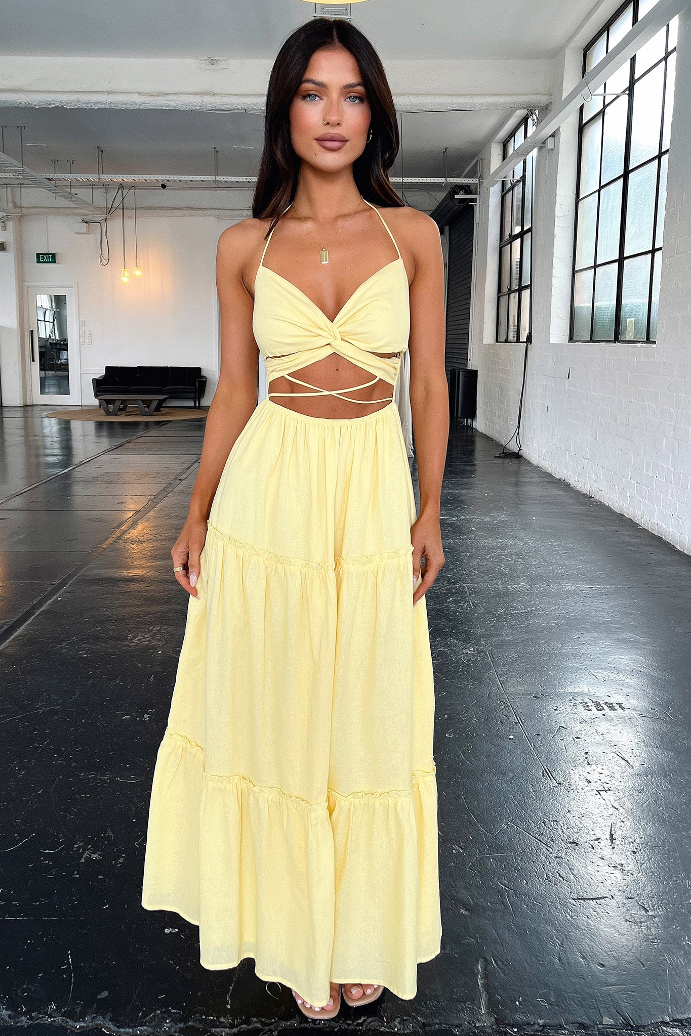 Lucy Maxi Dress - Yellow - XNAUWBI
