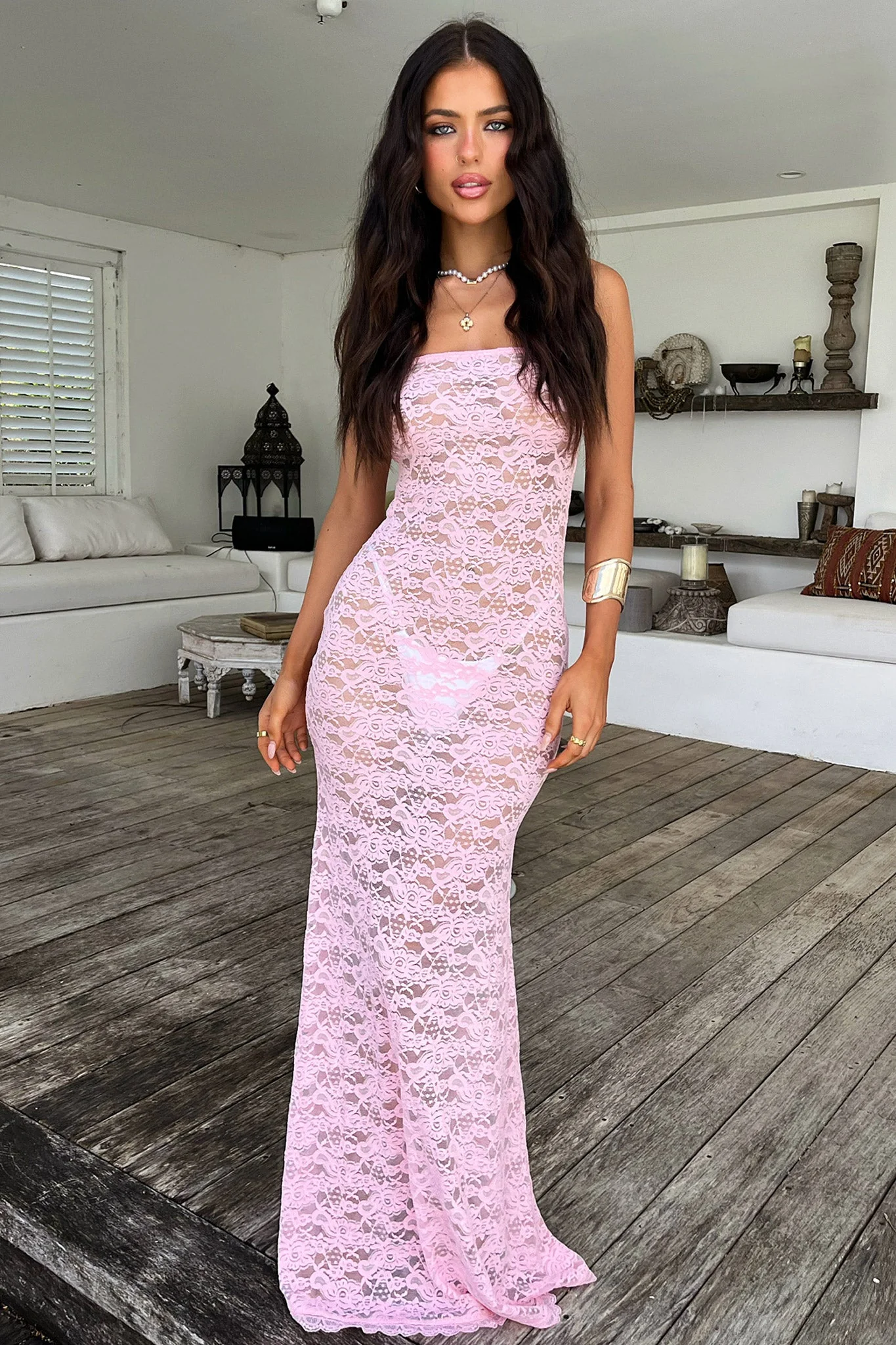 Veradi Maxi Dress - Baby Pink - XNAUWBI