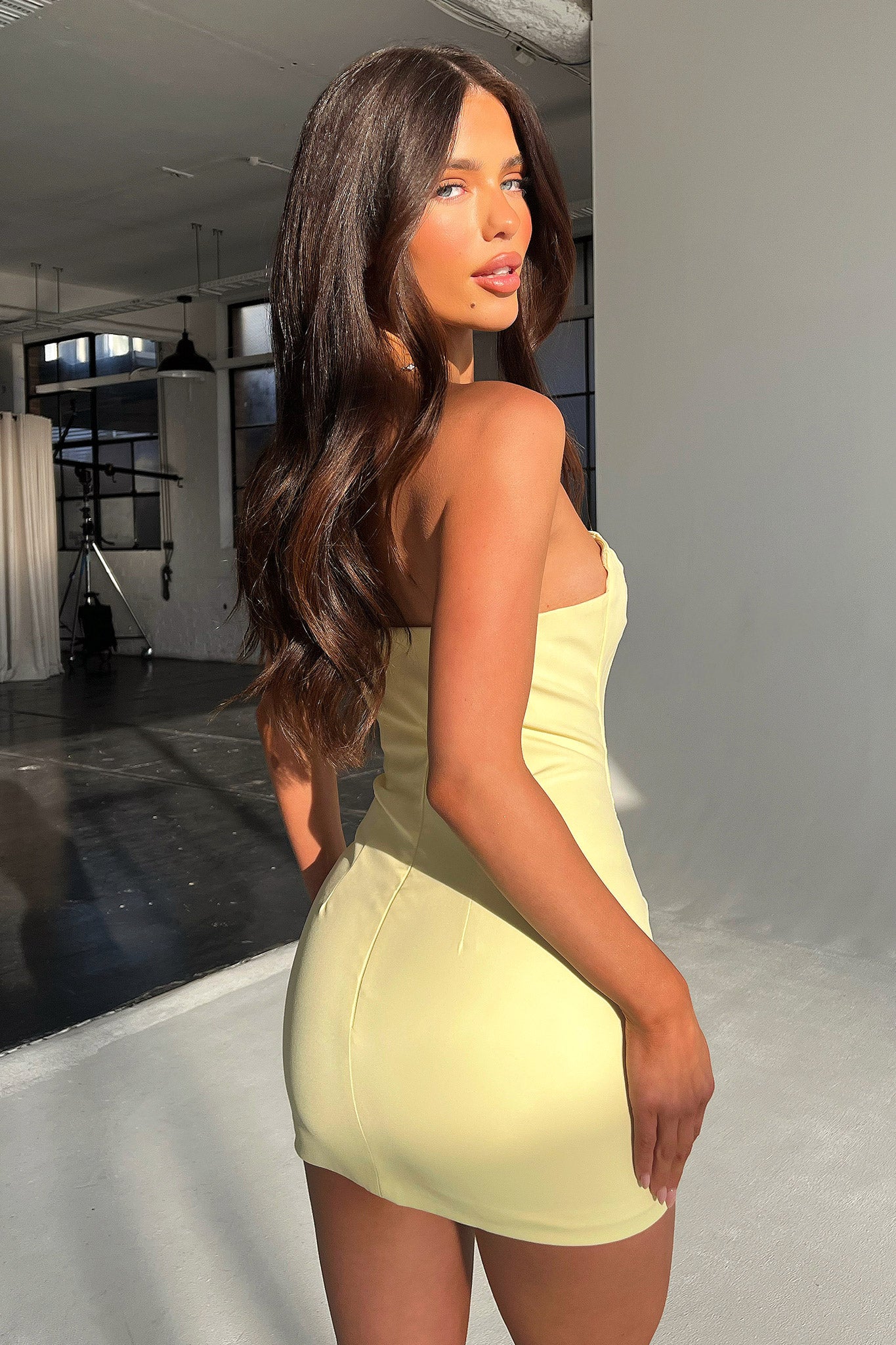 Marlo Strapless Mini Dress - Yellow - XNAUWBI