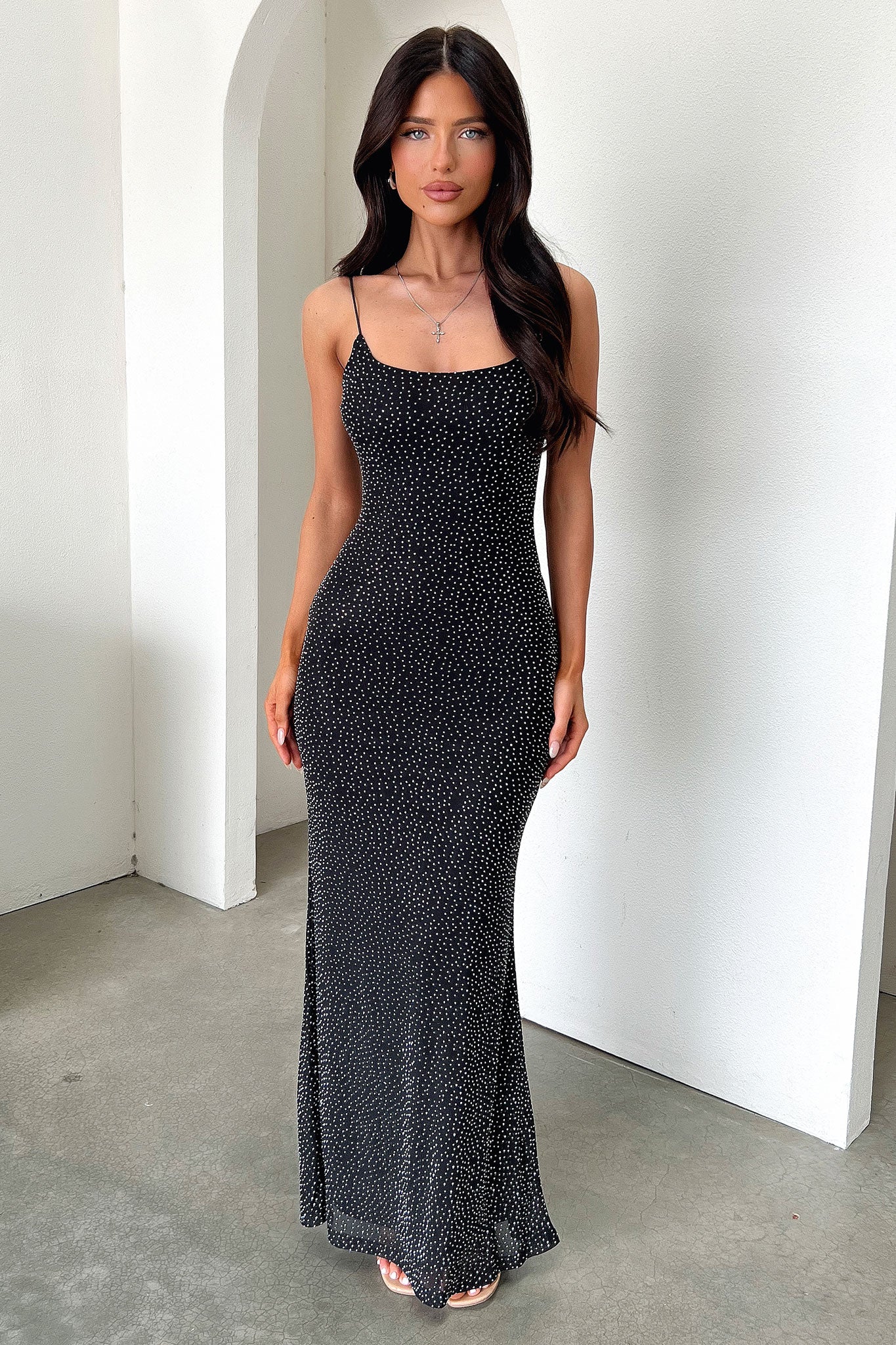 Nalani Embellished Maxi Dress - Black - XNAUWBI