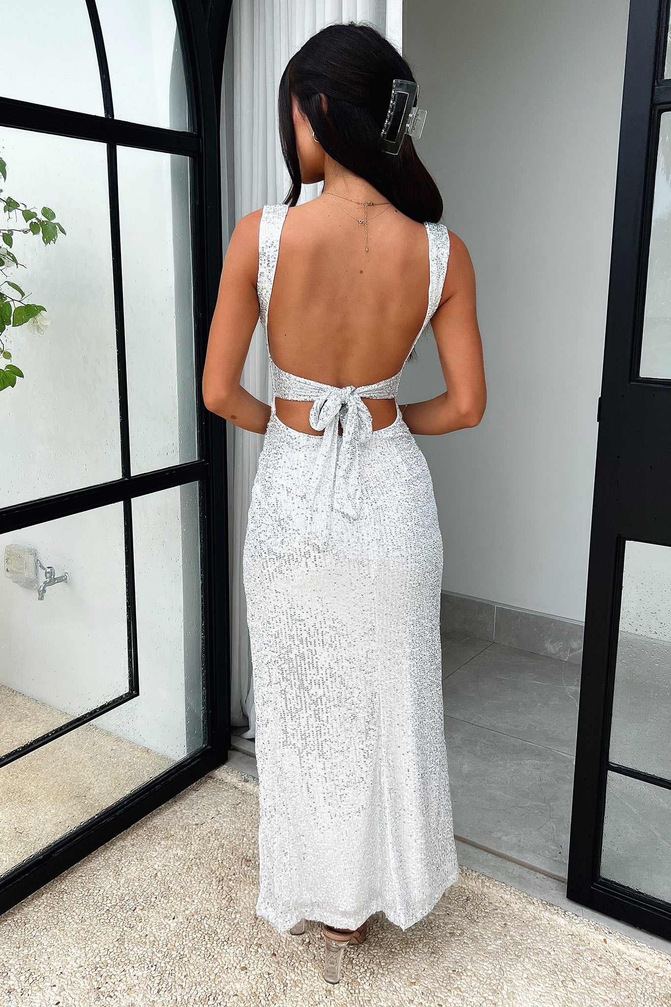 Athenia Maxi Dress - Silver - XNAUWBI