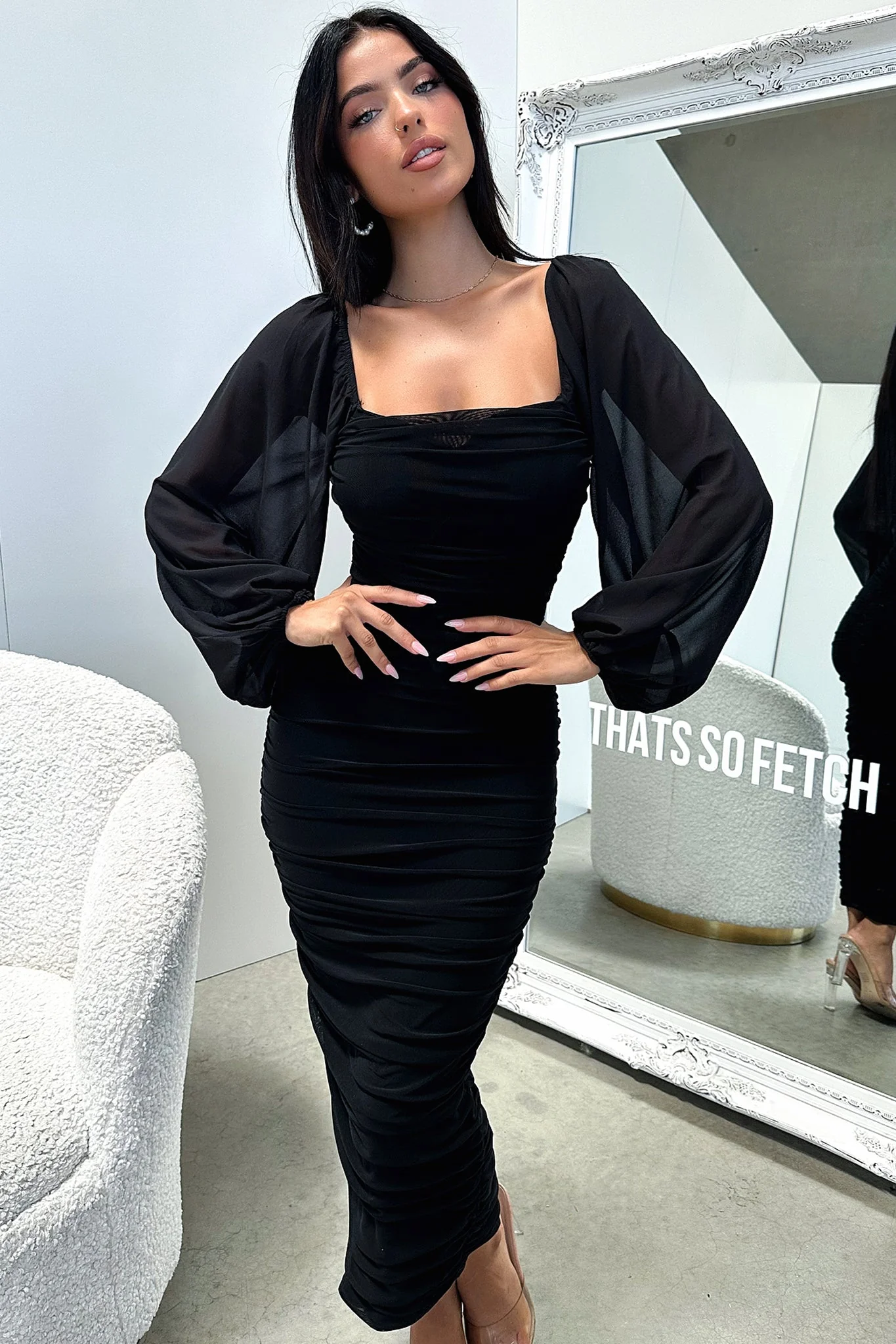 Octavia Maxi Dress - Black - XNAUWBI