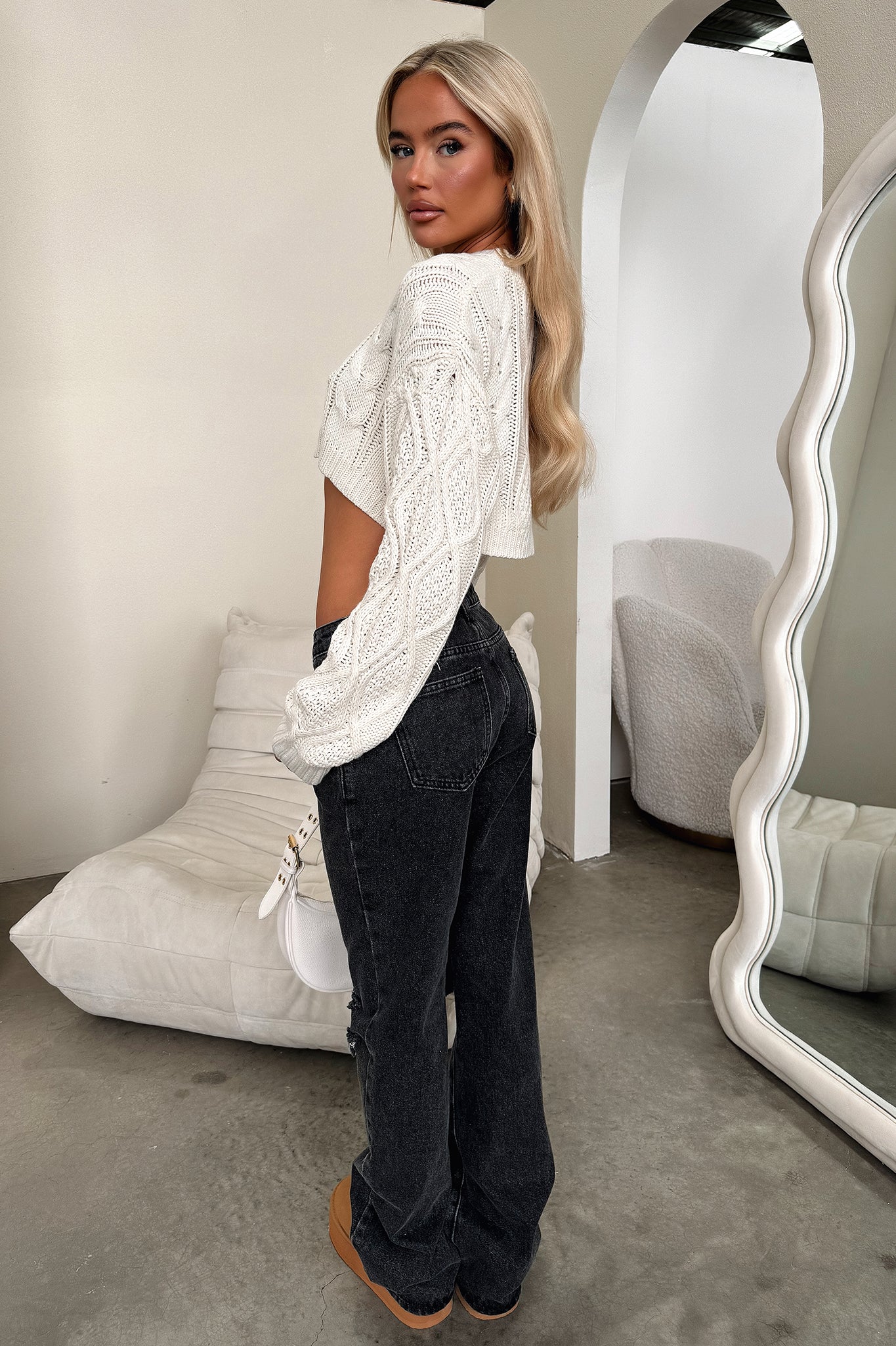 Alice Cropped Knit - Cream - XNAUWBI