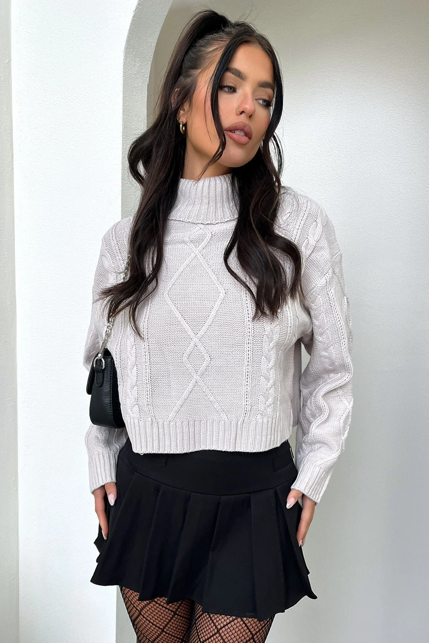 Rian Knit Jumper - Grey - XNAUWBI