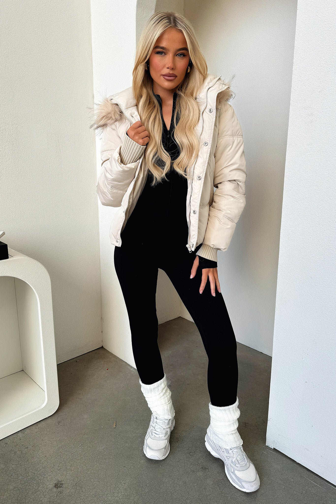 Coleman Puffer Jacket - Bone - XNAUWBI