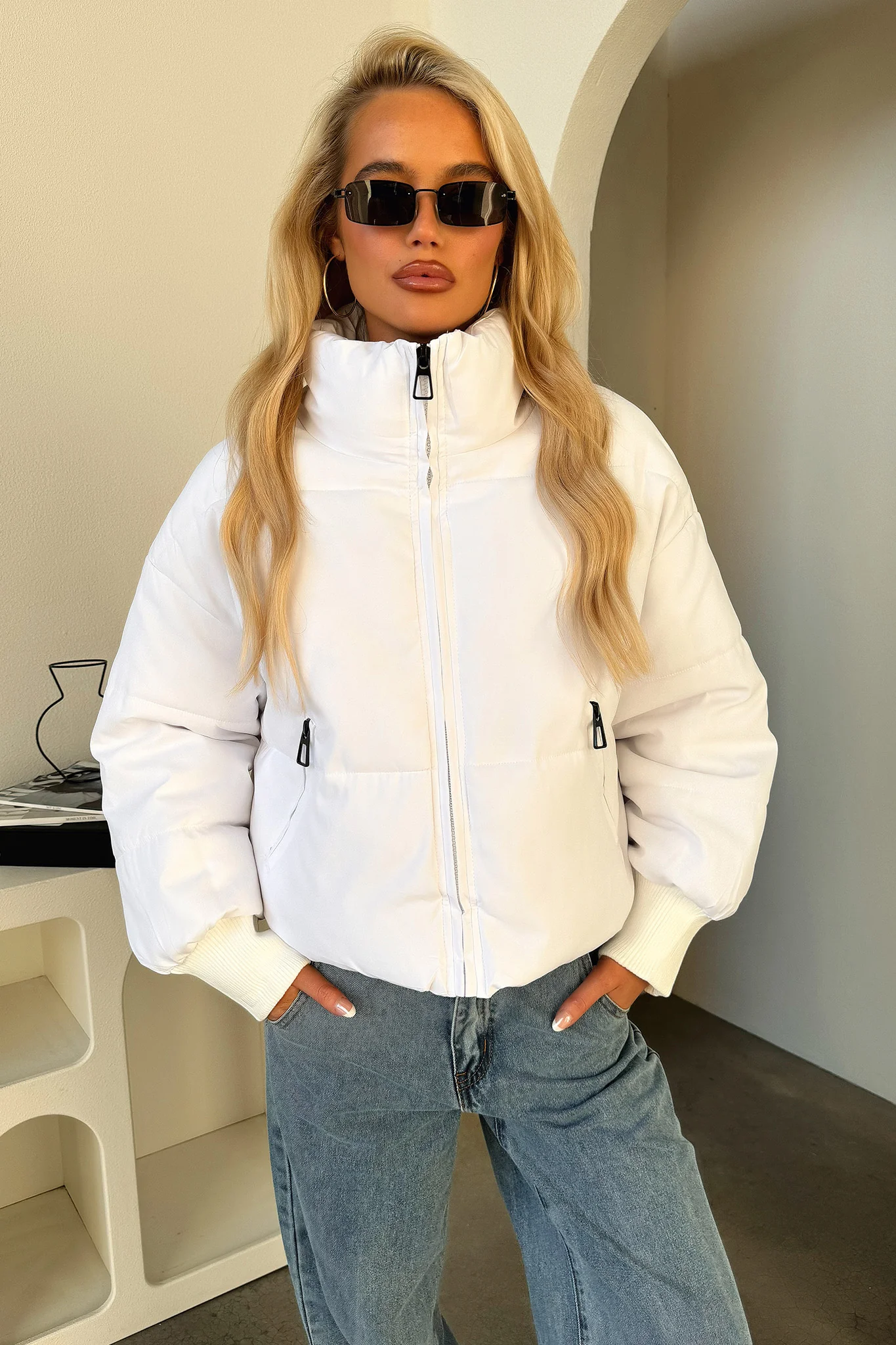 Ajax Puffer Jacket - White - XNAUWBI