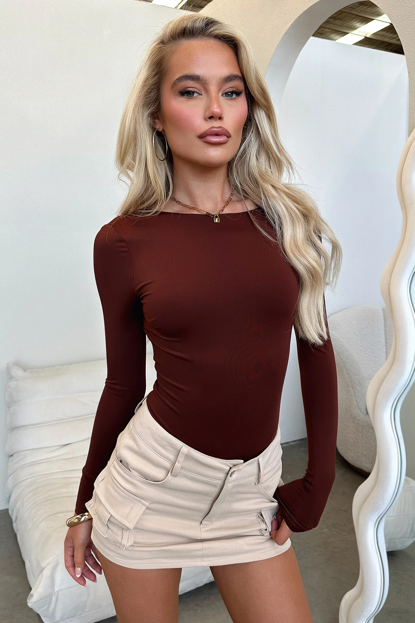 Eve Bodysuit - Brown - XNAUWBI