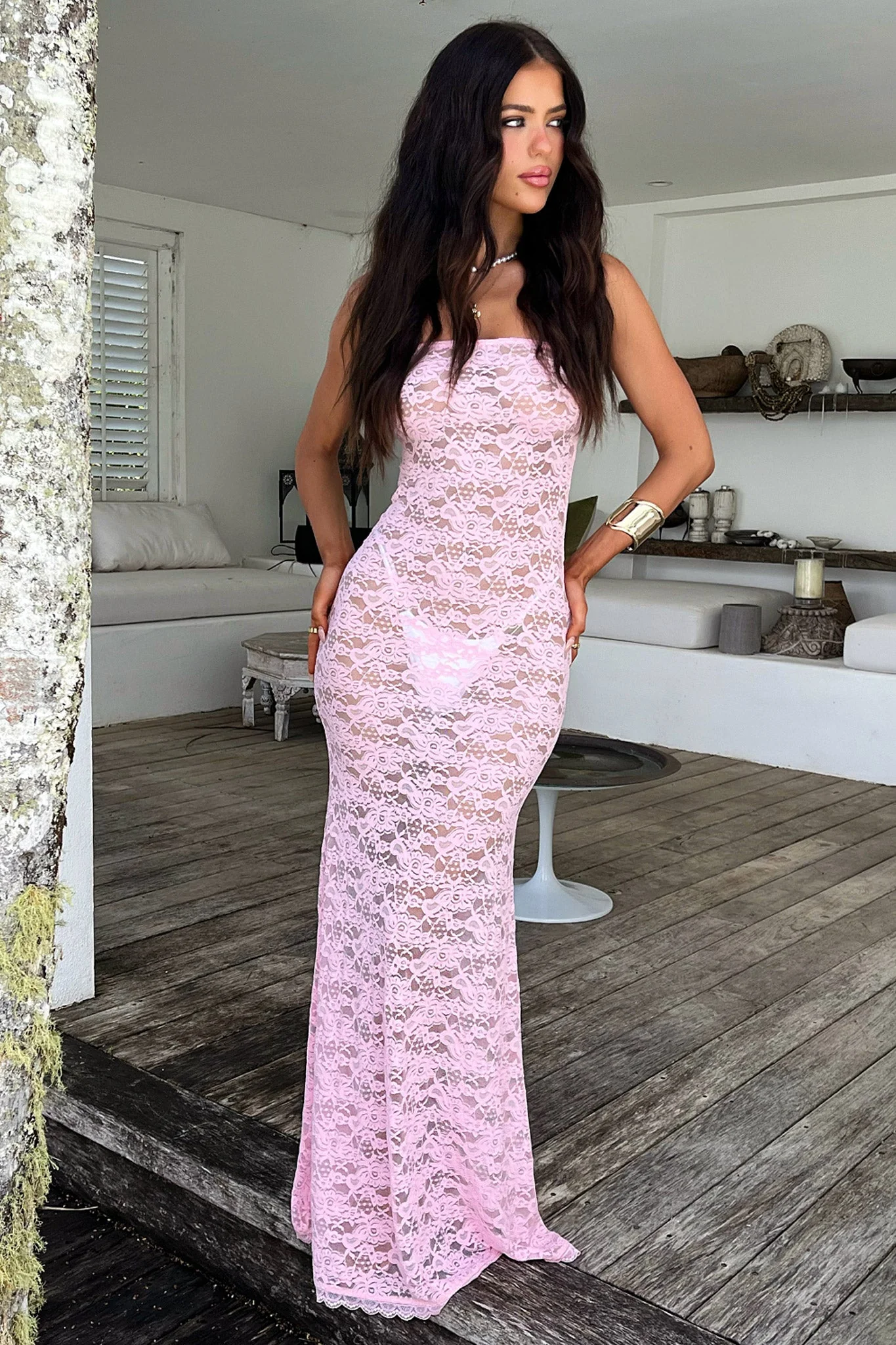 Veradi Maxi Dress - Baby Pink - XNAUWBI