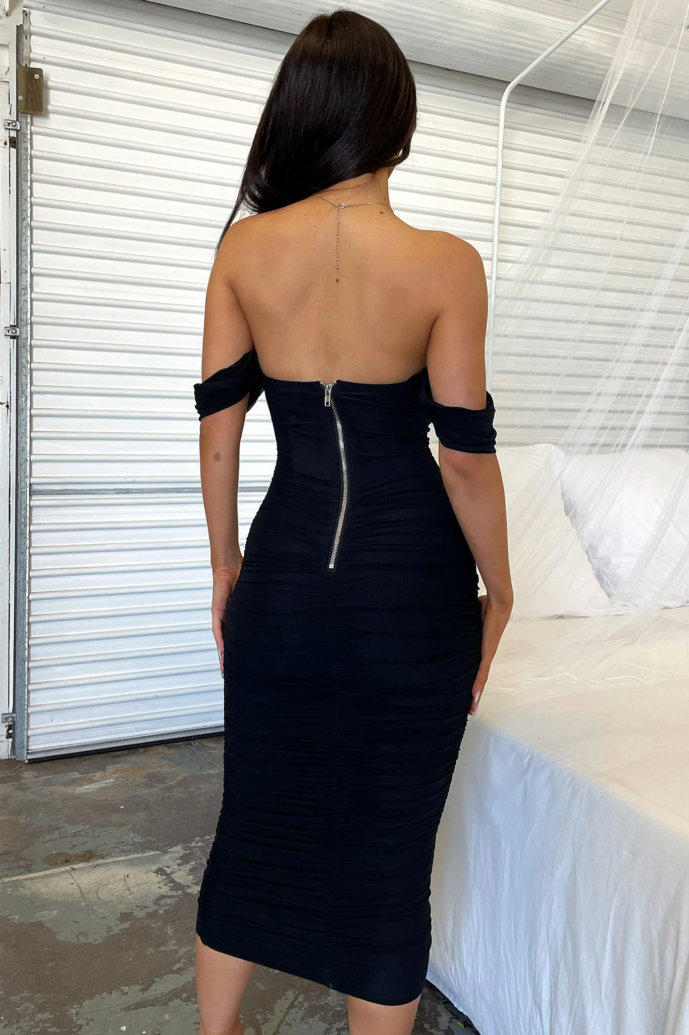 Lucinda Midi Dress - Black - XNAUWBI