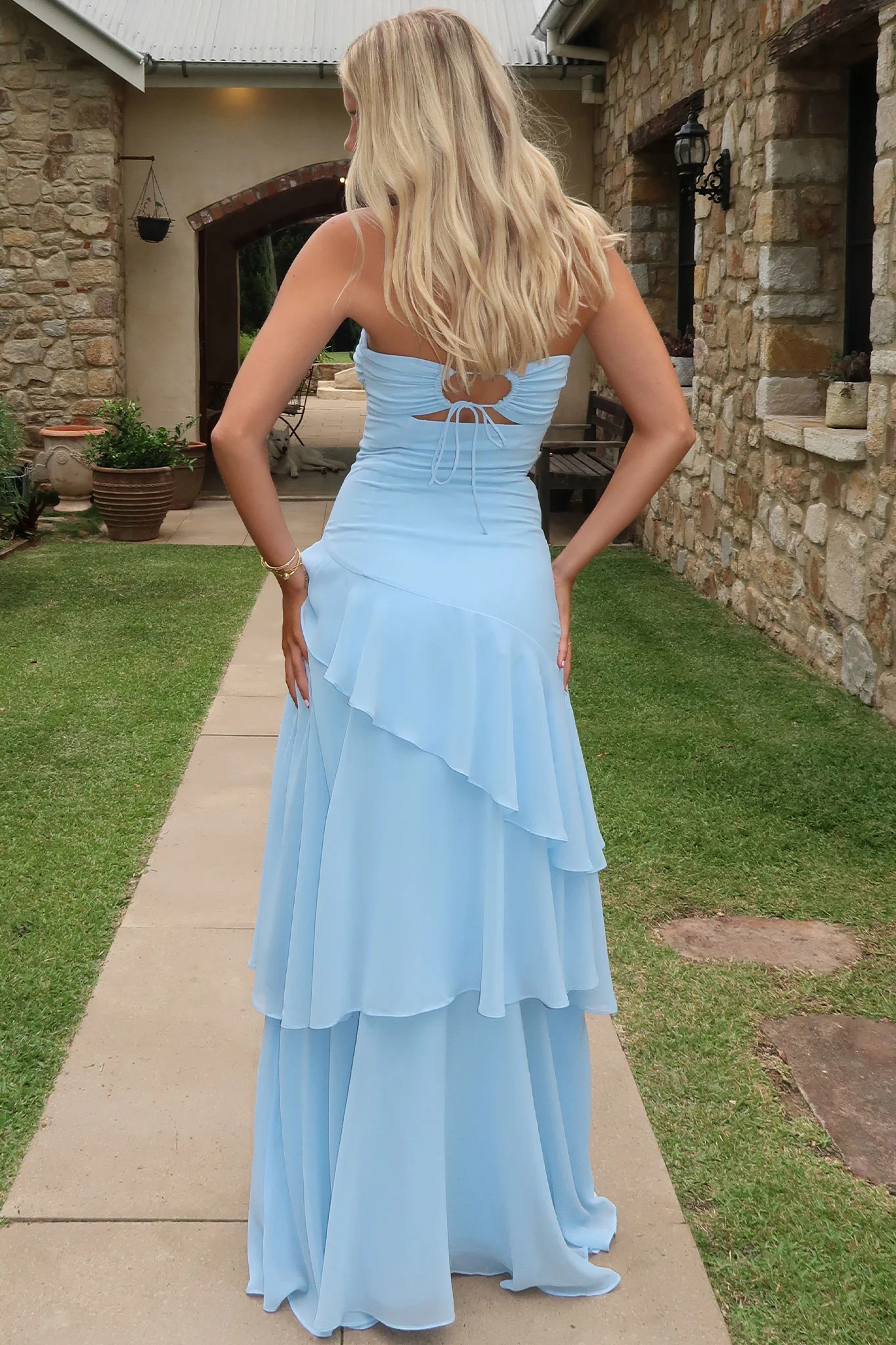 Gretta Strapless Maxi Dress - Blue - XNAUWBI