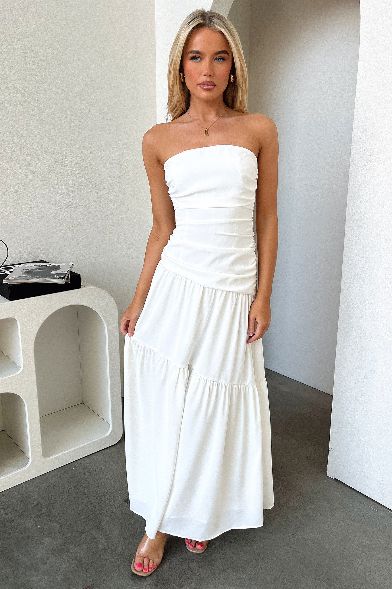 Charlotte Maxi Dress - White - XNAUWBI