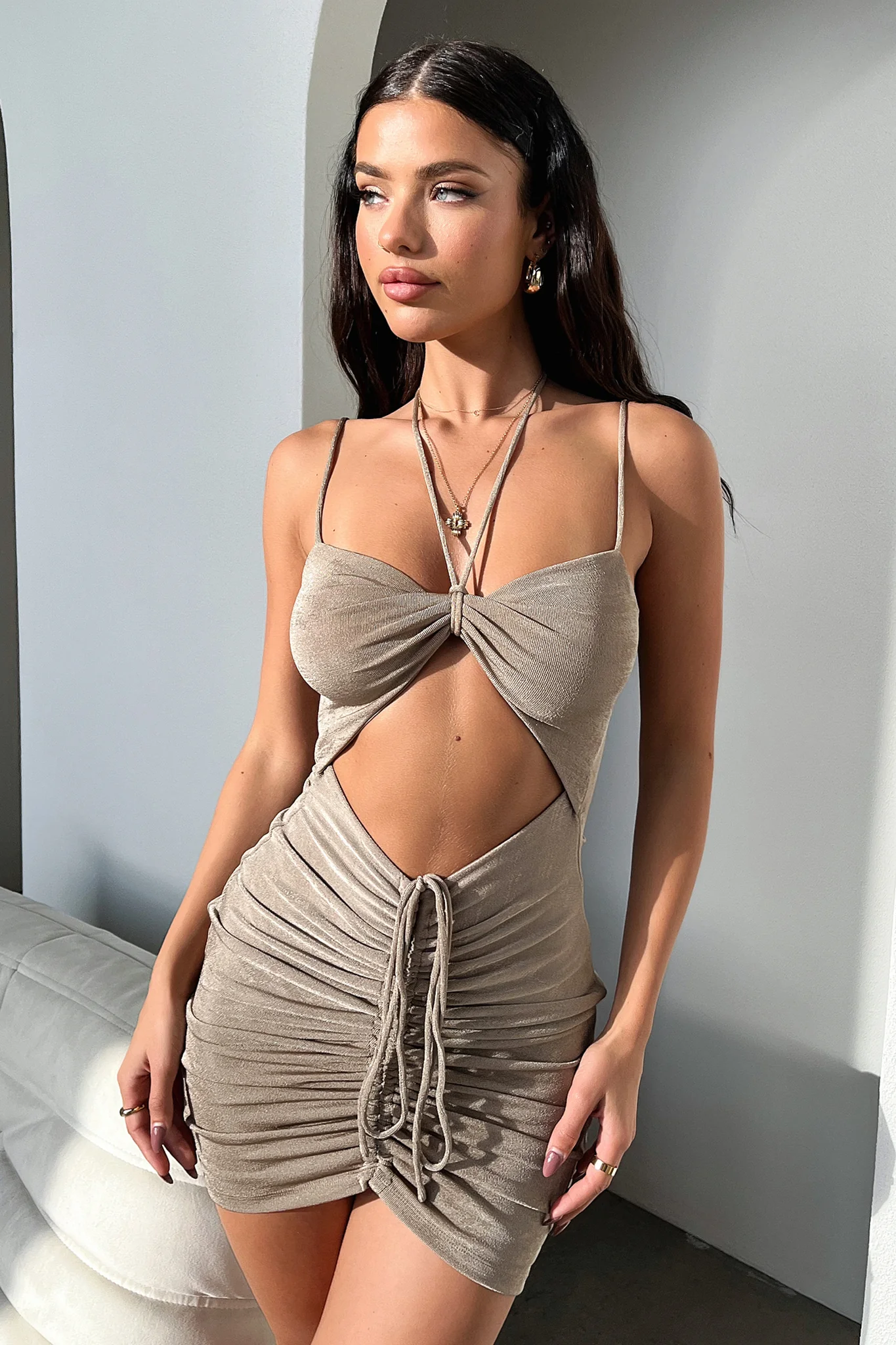 Billie Dress - Dusty Brown - XNAUWBI