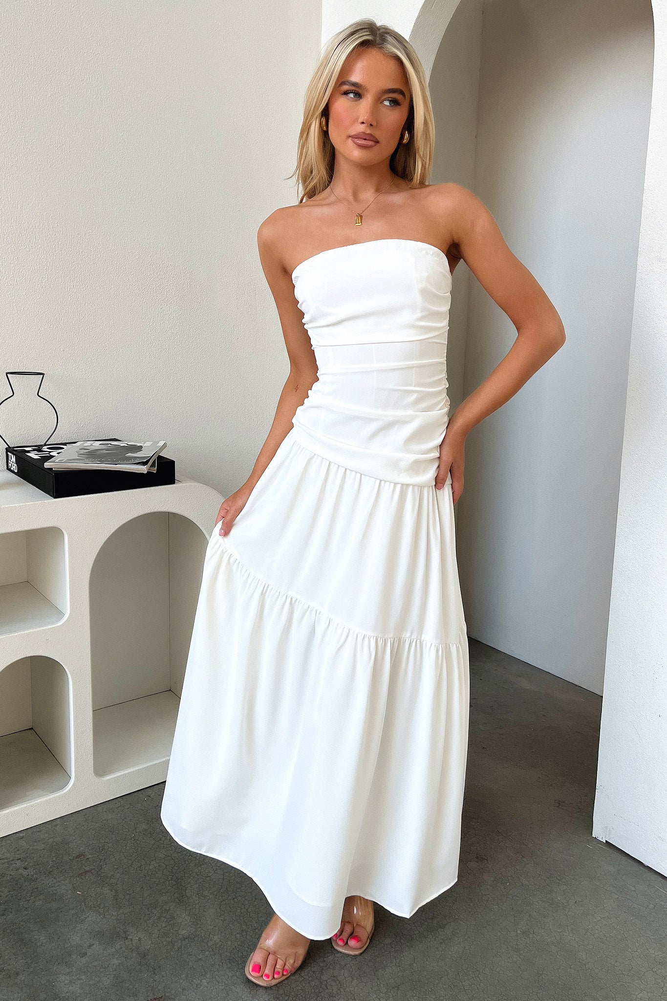 Charlotte Maxi Dress - White - XNAUWBI