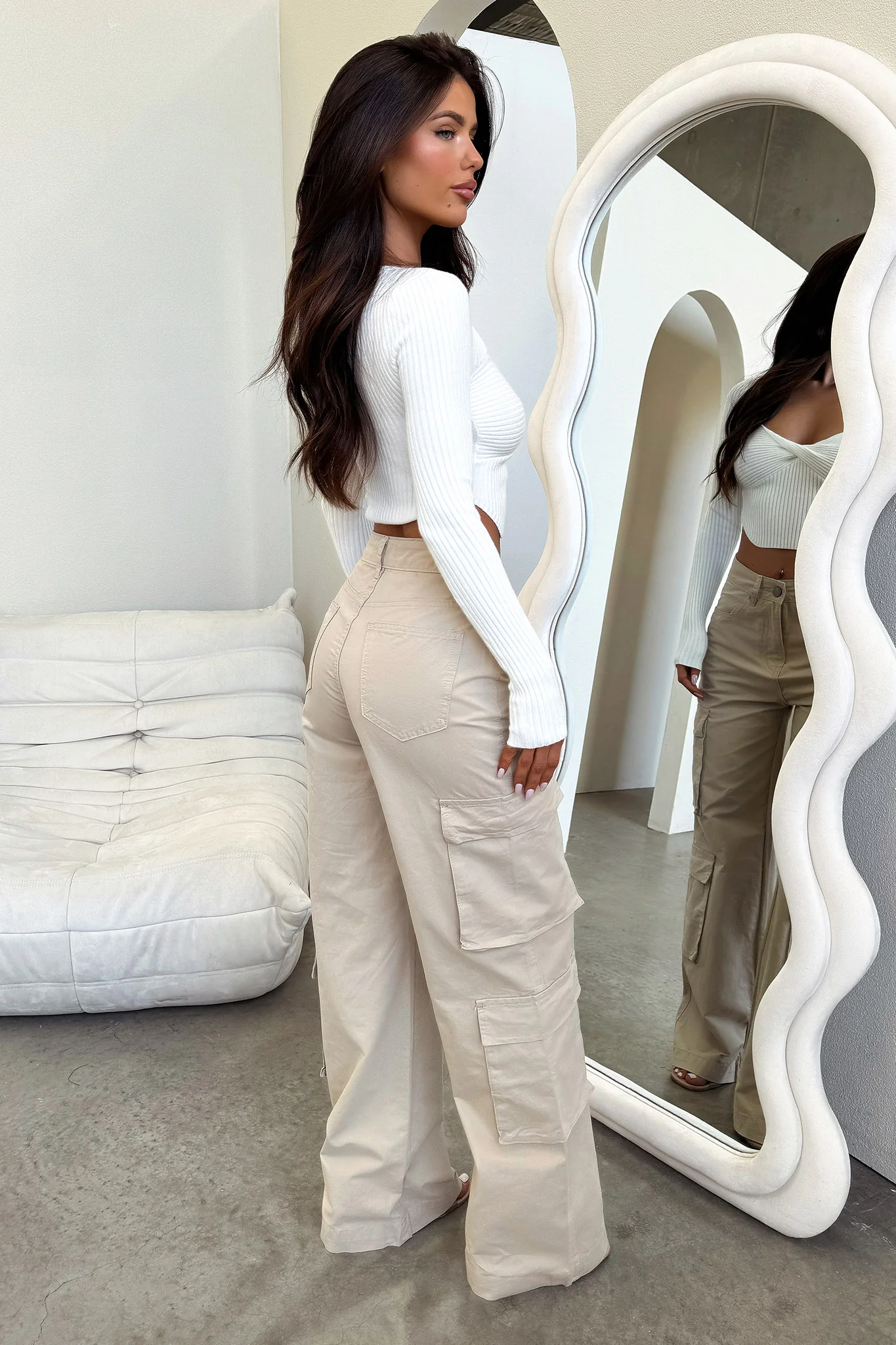 Alyssa Cargo Pants - Beige - XNAUWBI