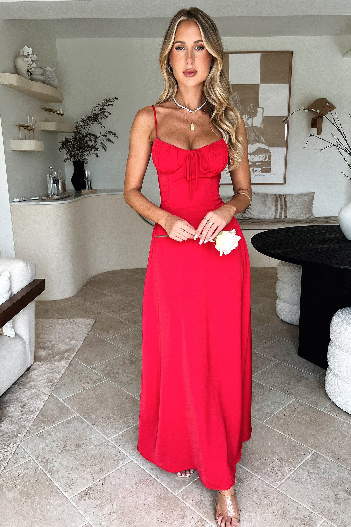 Magdalena Maxi Dress - Red - XNAUWBI