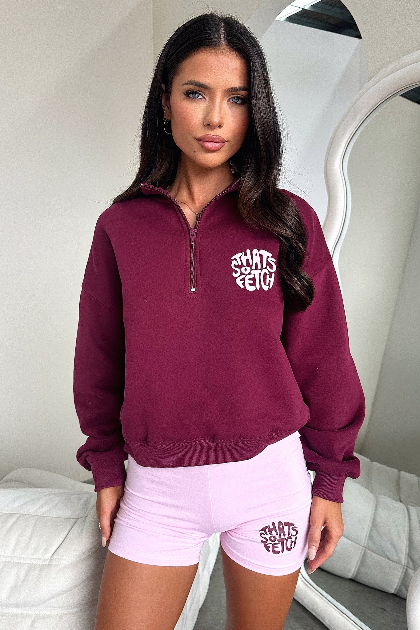 Beckham Half Zip Sweater - Burgundy - XNAUWBI