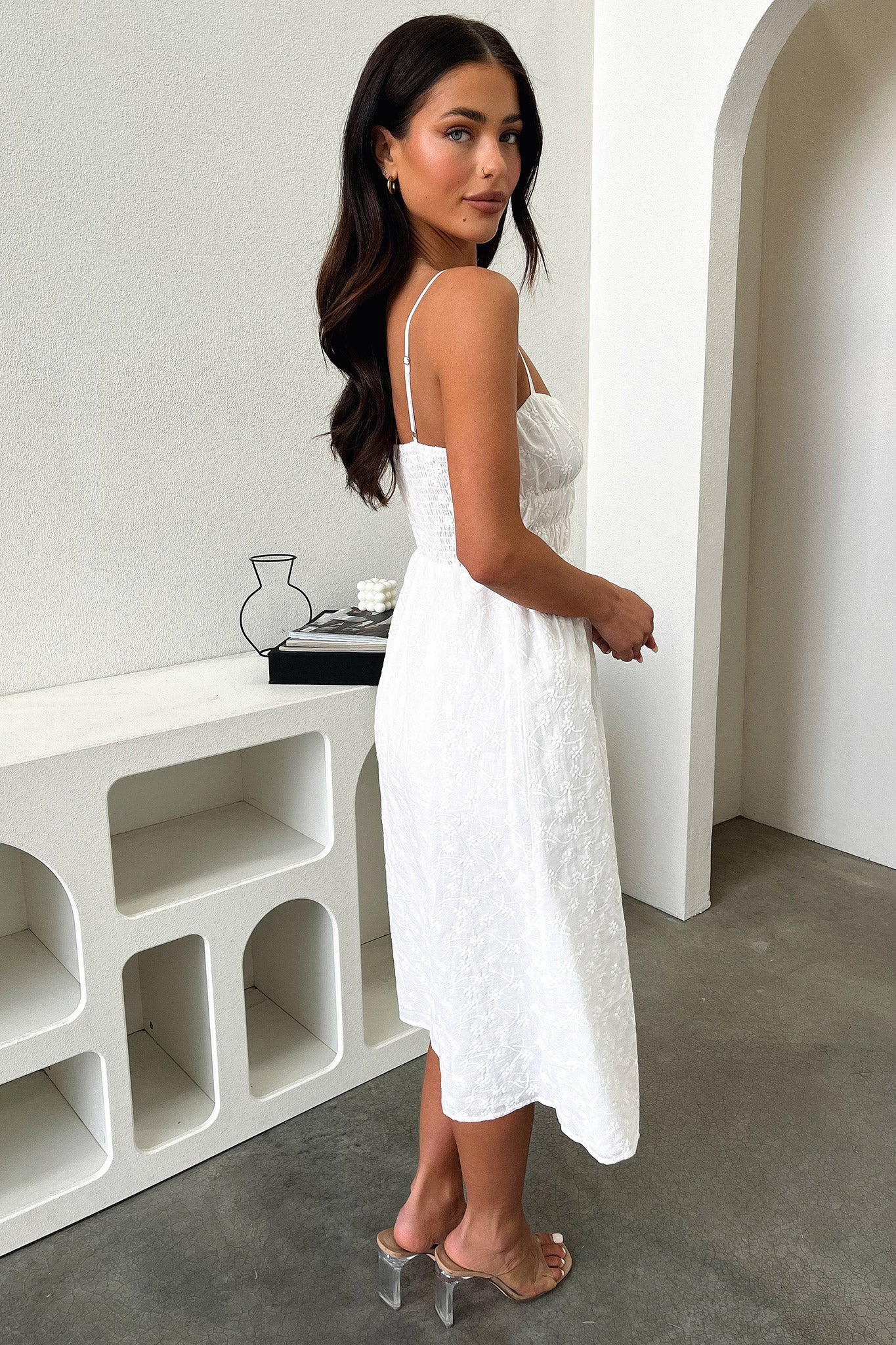 Mik Midi Dress - White - XNAUWBI