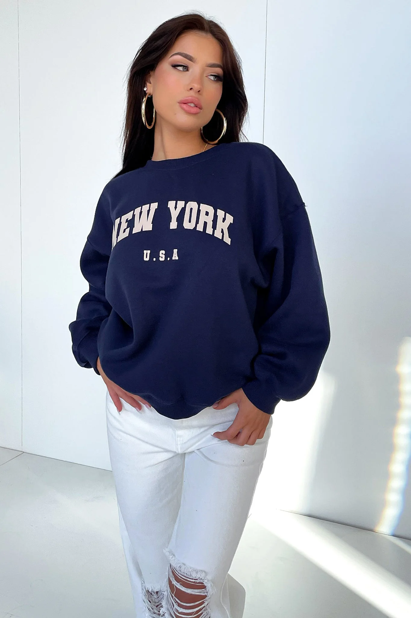 Varski Semi-Wide Leg Jeans - White - XNAUWBI