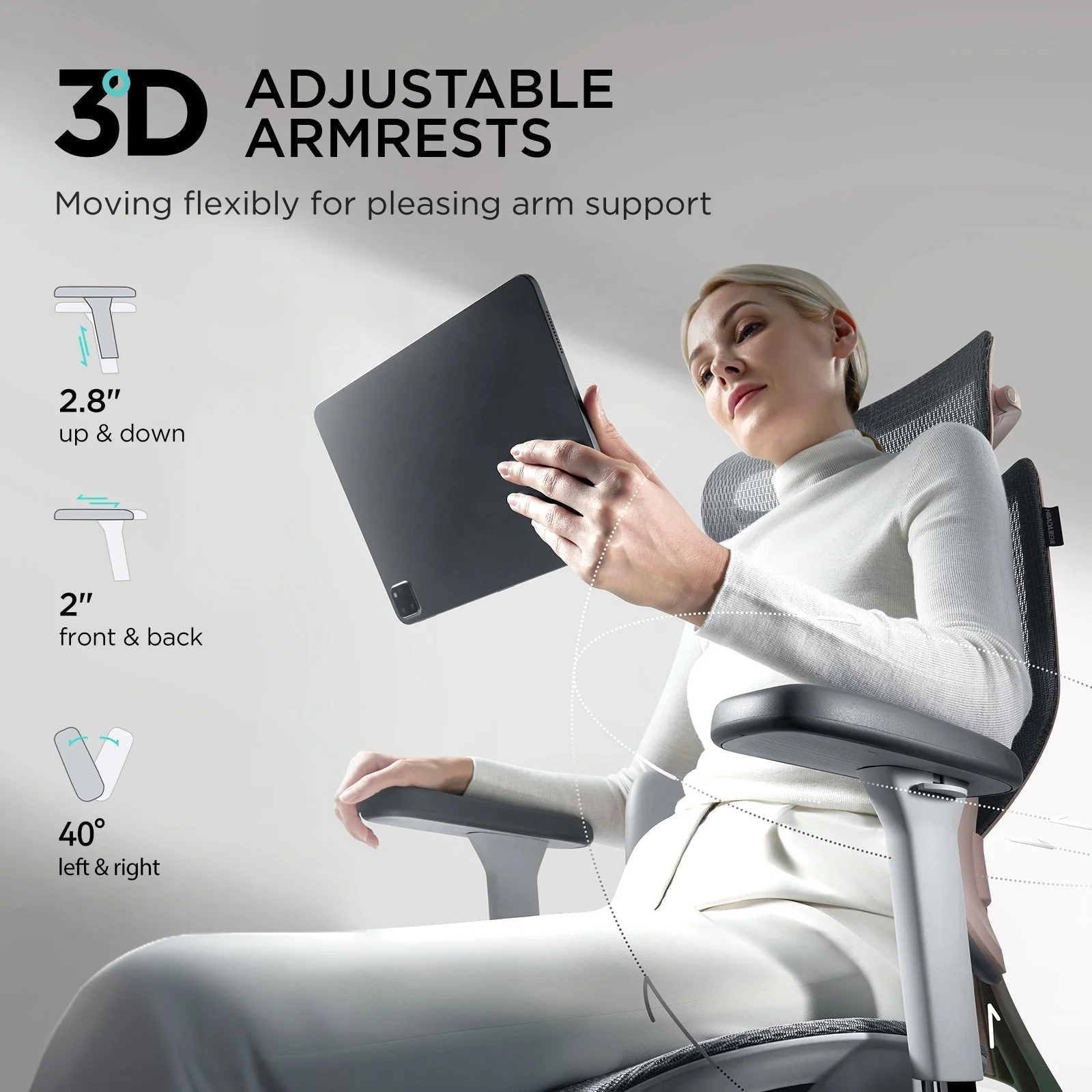 Pro Ergonomic Chair with Footrest - XBQDD