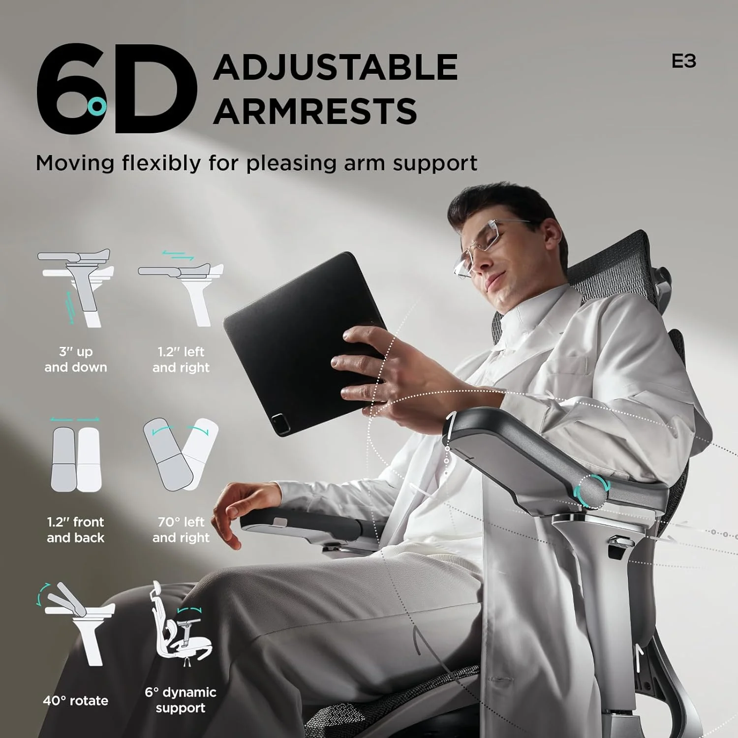 Pro Ergonomic Chair with Footrest - XBQDD