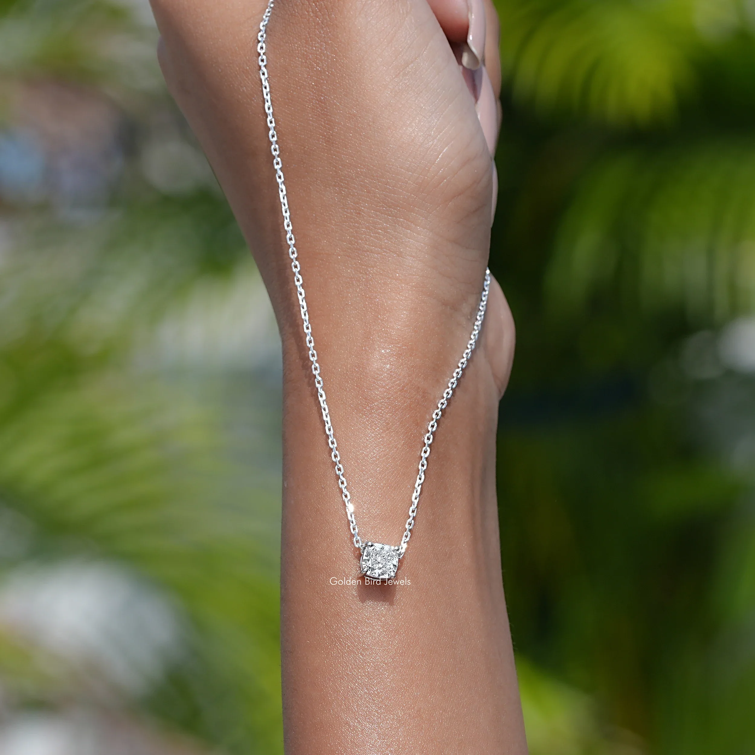 Cushion Cut Diamond Solitaire Pendant - XBQDD