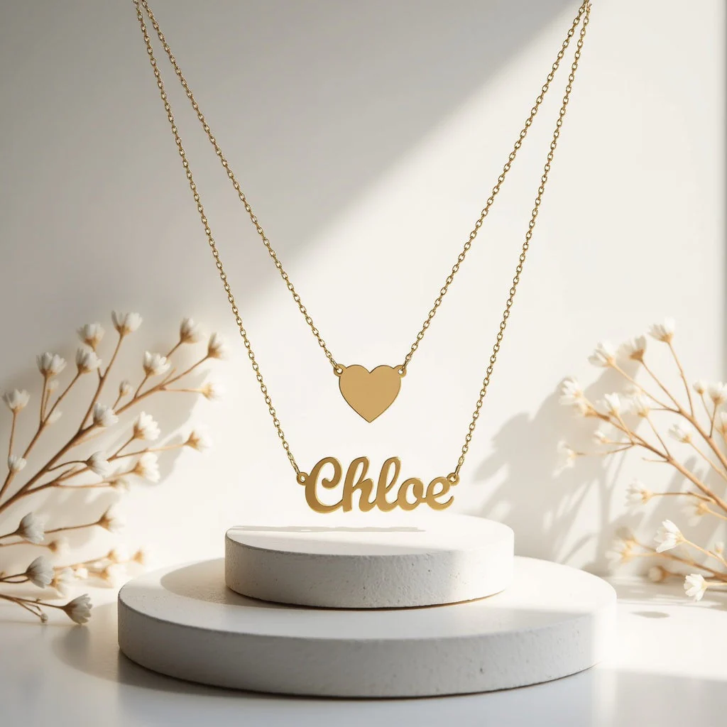 Heart Layer Name Necklace - XBQDD