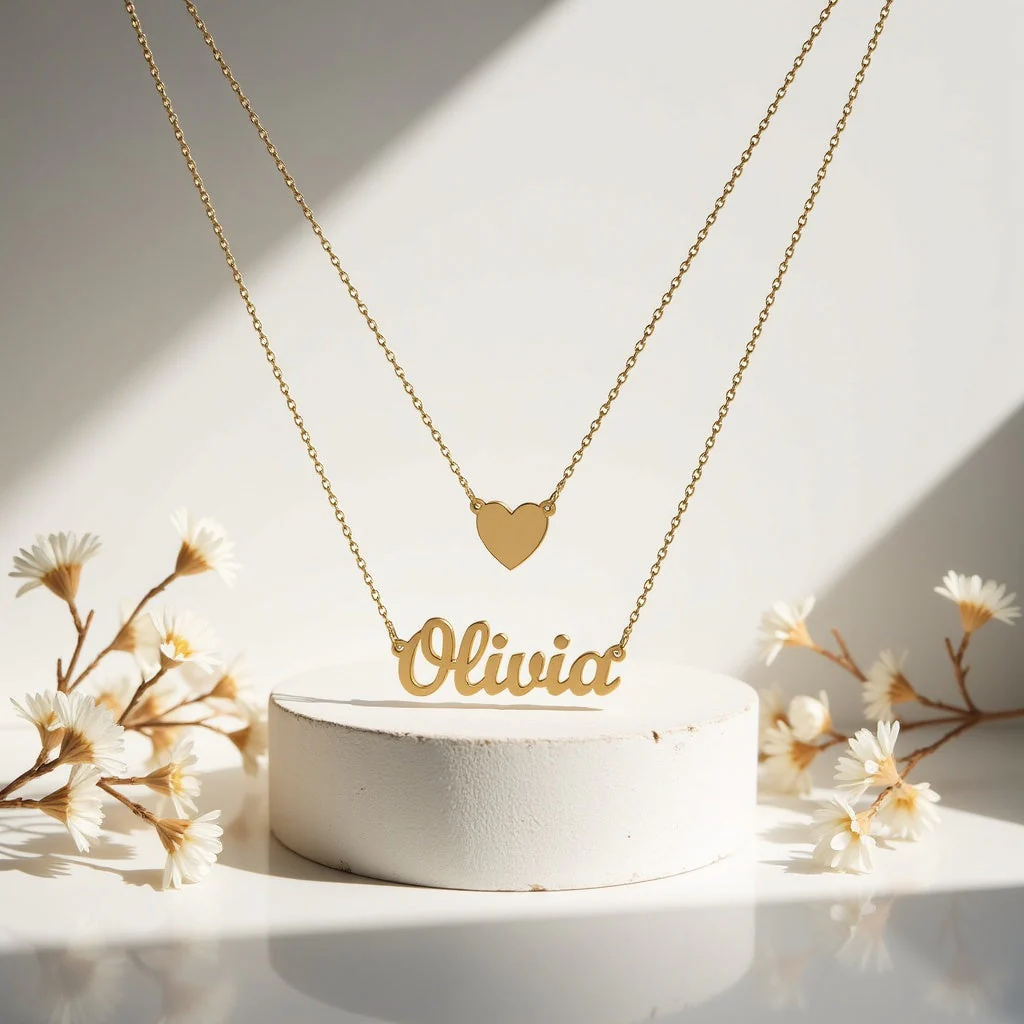 Heart Layer Name Necklace - XBQDD