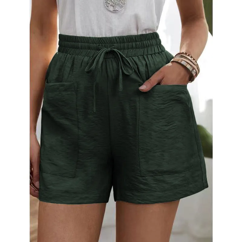 Women Linen Summer Sweatshorts - XBQDD