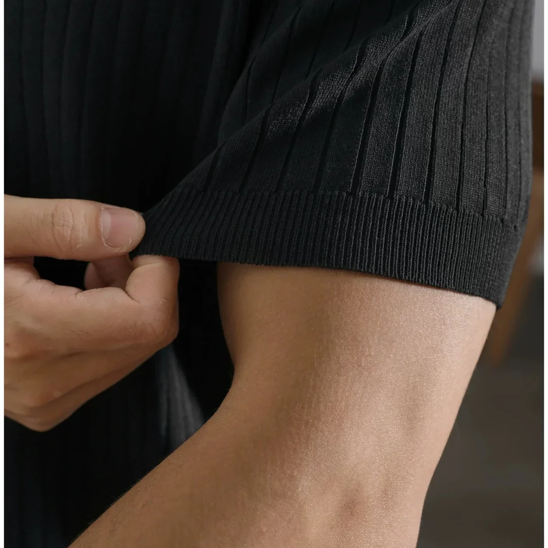 Breathable Striped Polo Shirt - XBQDD