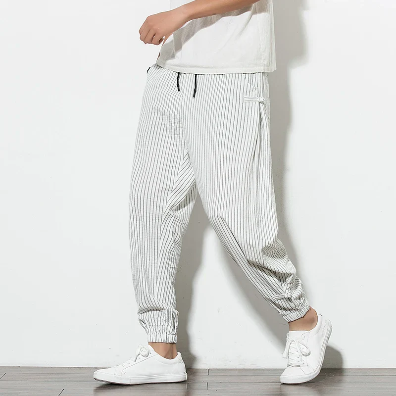 Striped Harem Pants - XBQDD